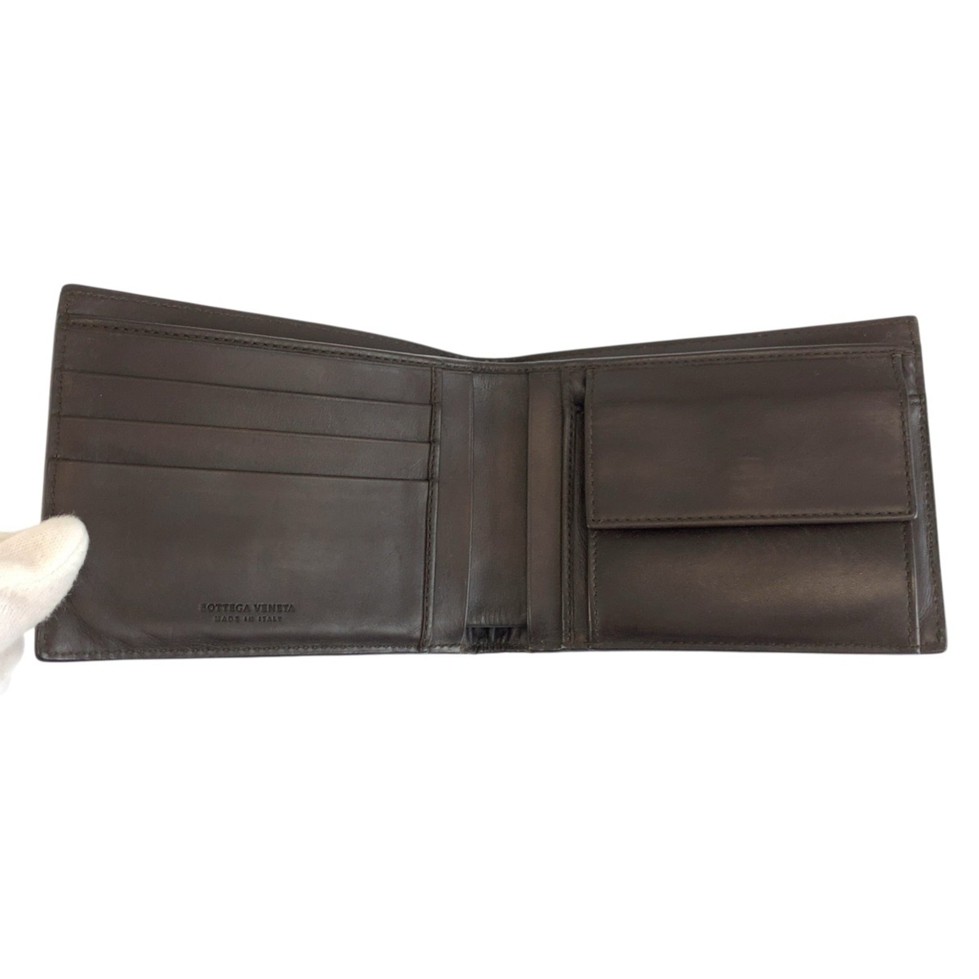 Bottega Veneta Brown Intrecciato Wallet (Bi-Fold) (Pre-Owned)