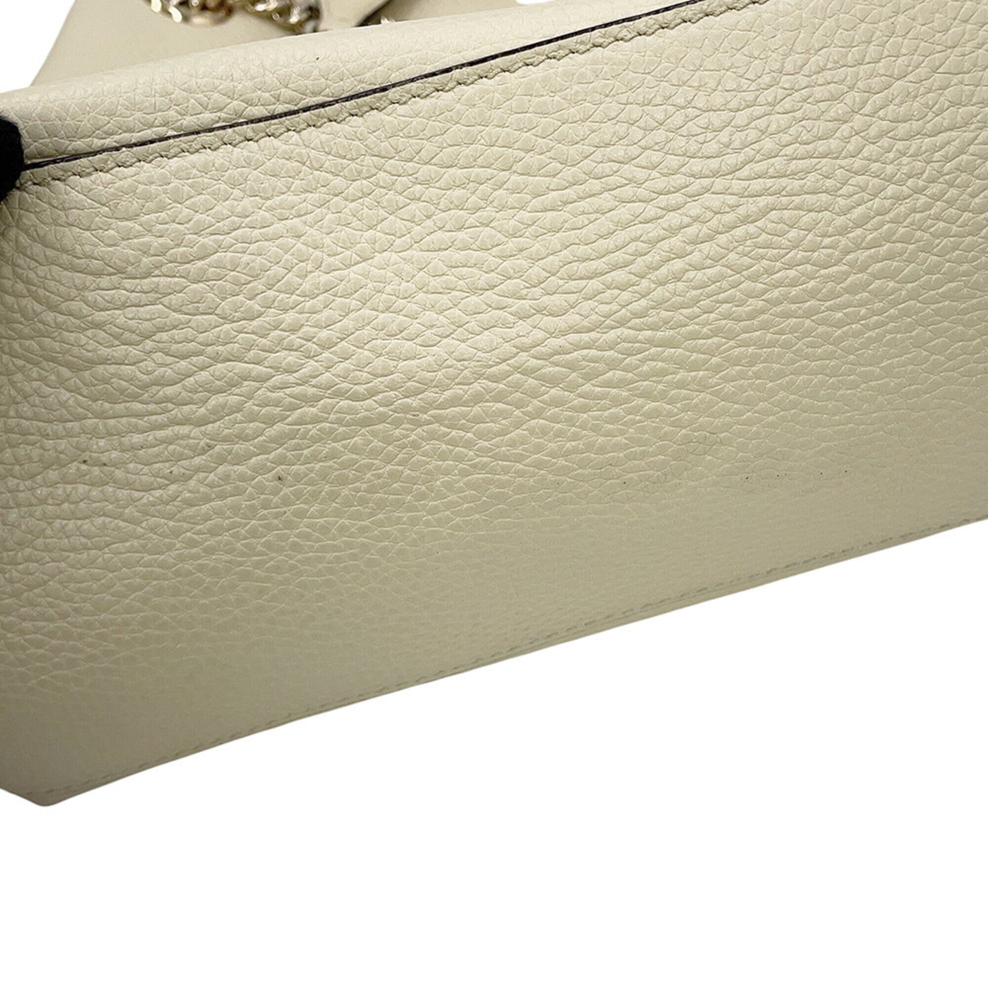 Gucci Ivory Leather Handbag Tote Bag (Pre-Owned)