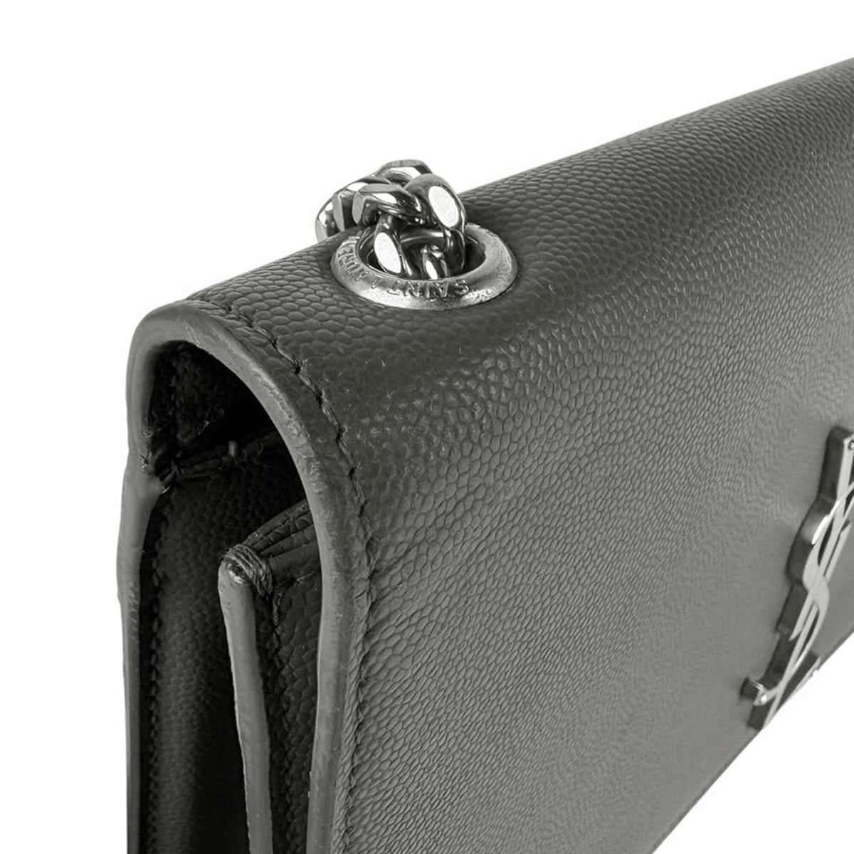 Saint Laurent Gray Leather Shoulder Bag (Pre-Owned)