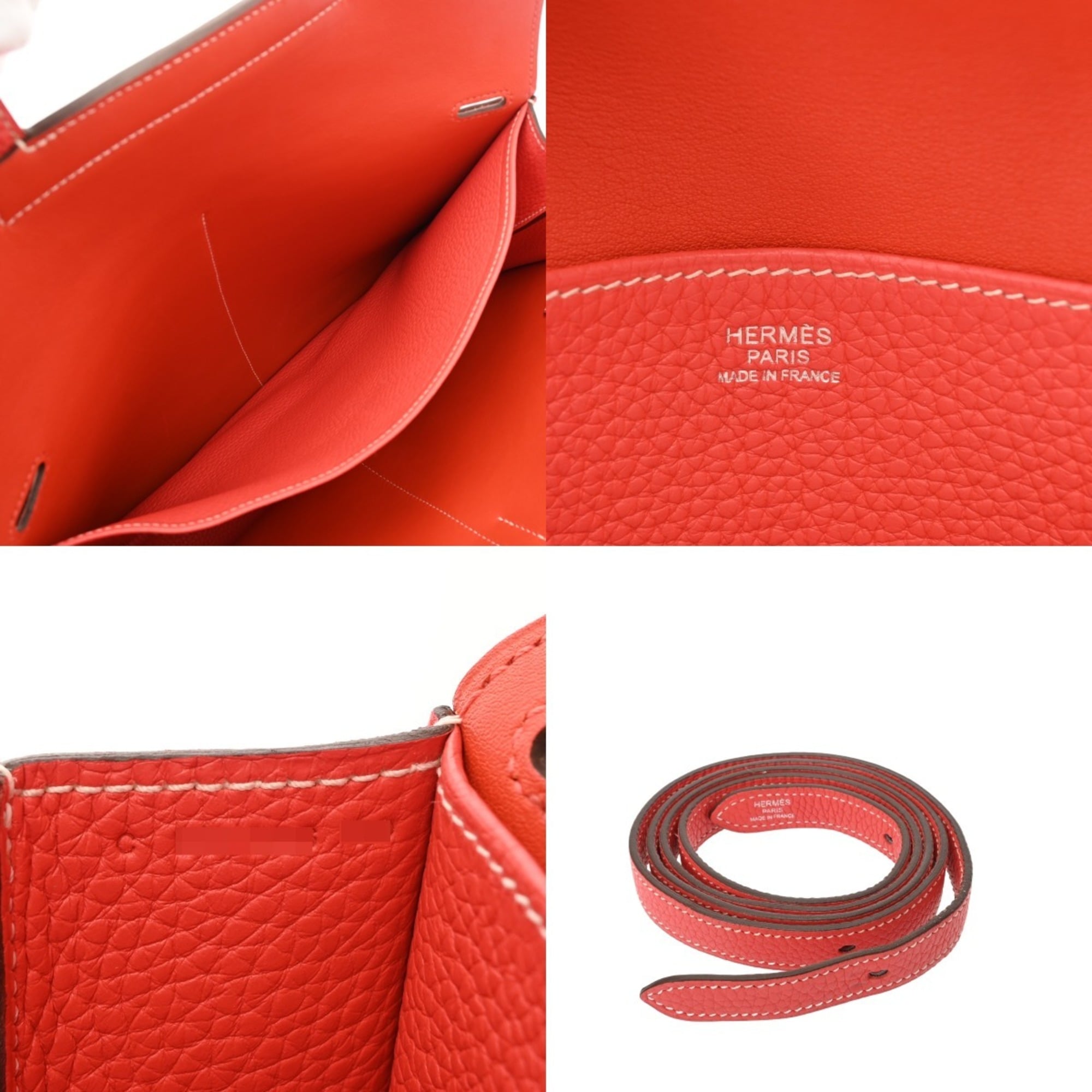 Hermes Silver Taurillon Clemence Leather Shoulder Bag (Pre-Owned)