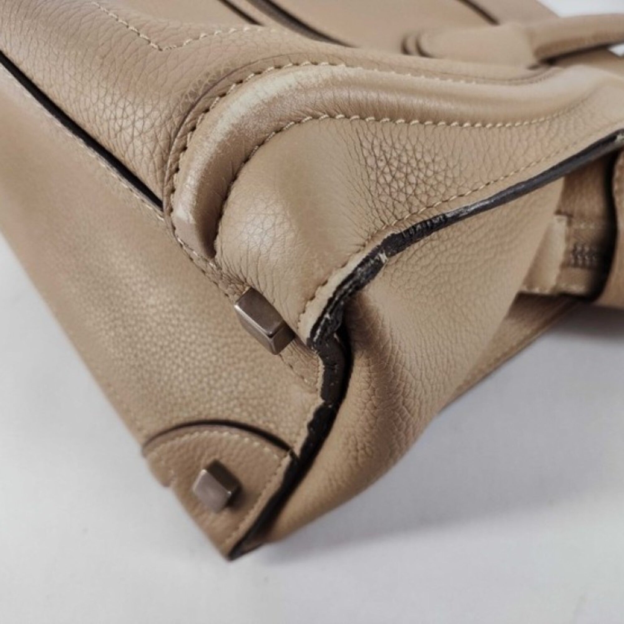 Celine Brown Leather Handbag Tote Bag (Pre-Owned)