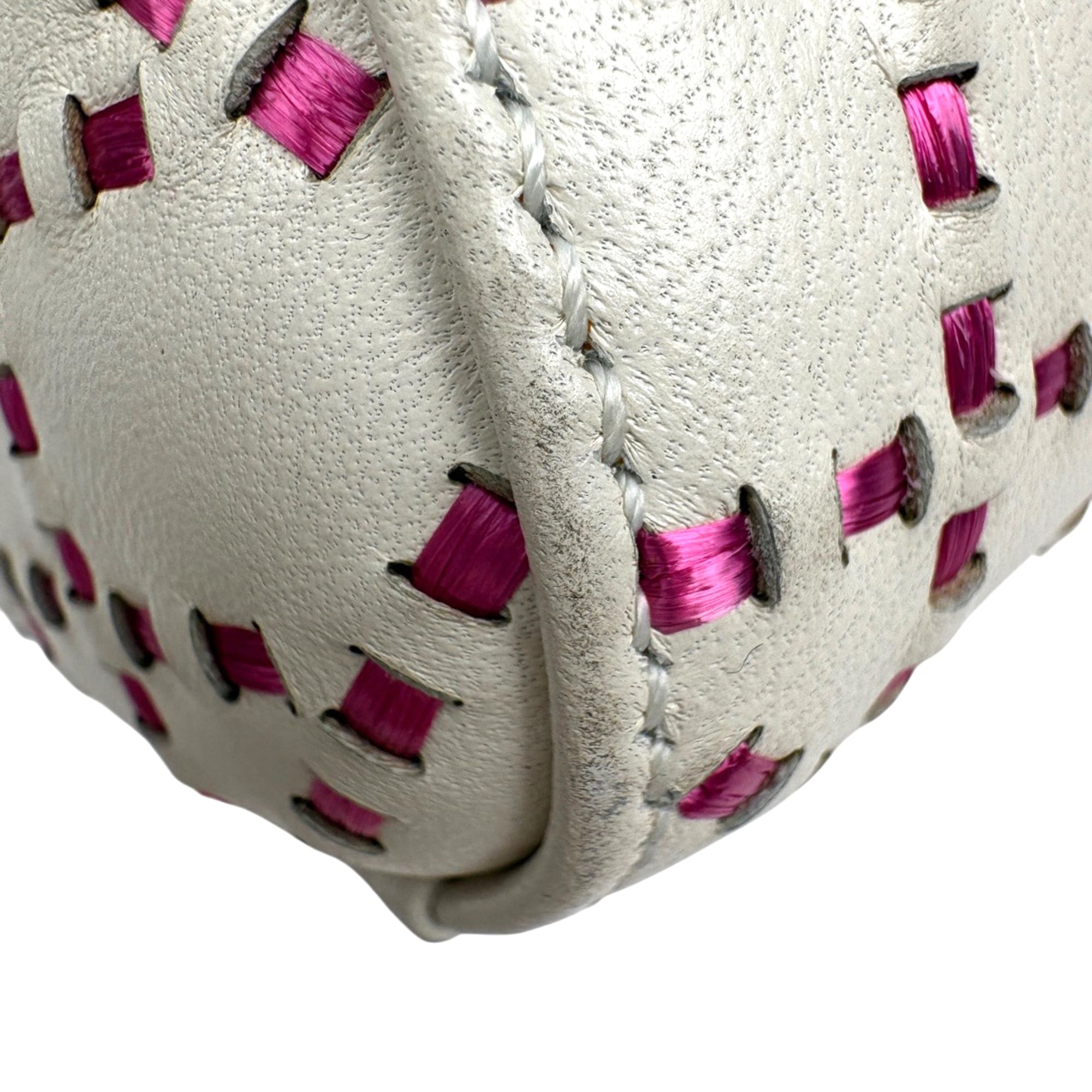 Christian Dior Pink White Leather Handbag (Pre-Owned)