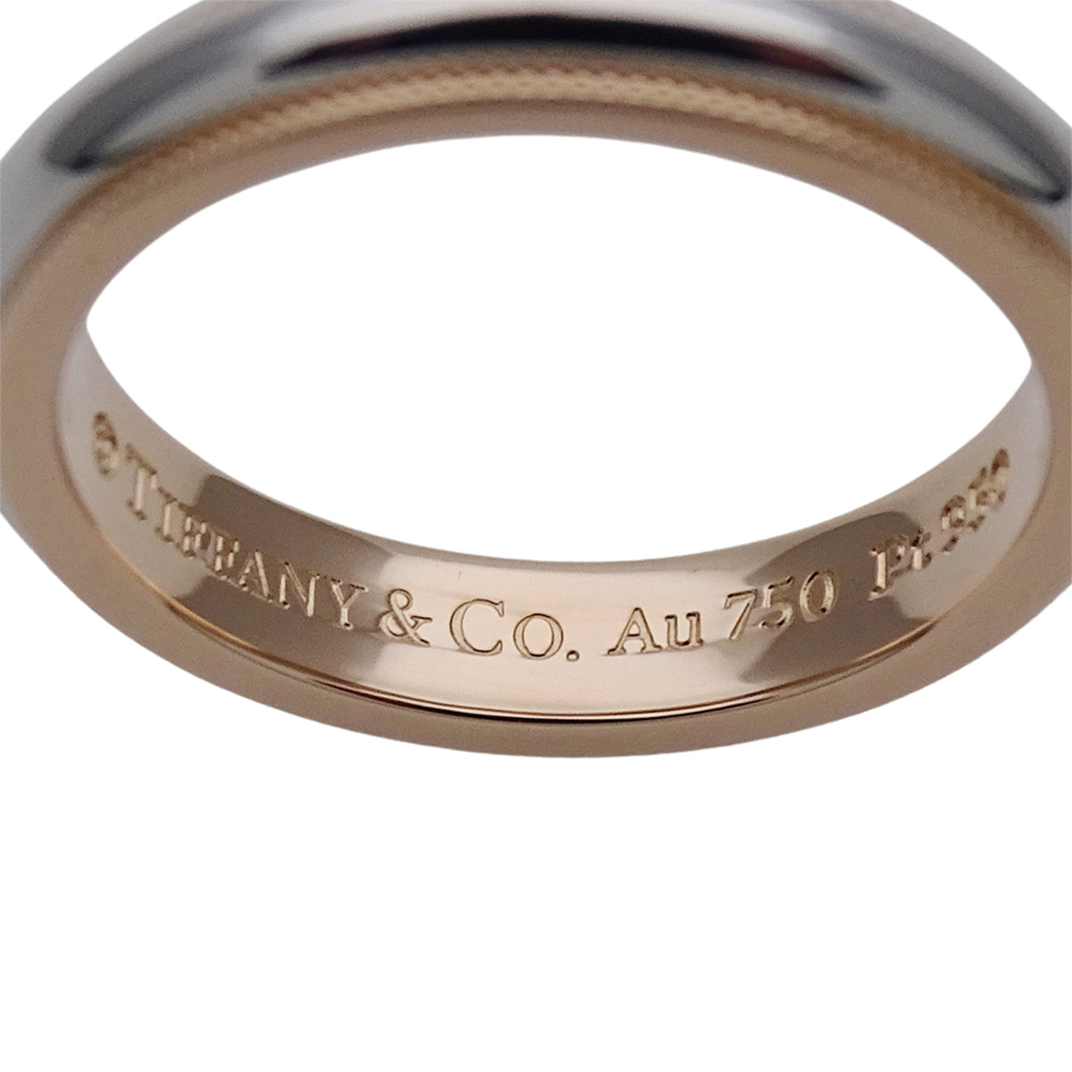 Tiffany Silver Pink Gold Pink Gold (18K) Platinum 950 Band Ring (Pre-Owned)