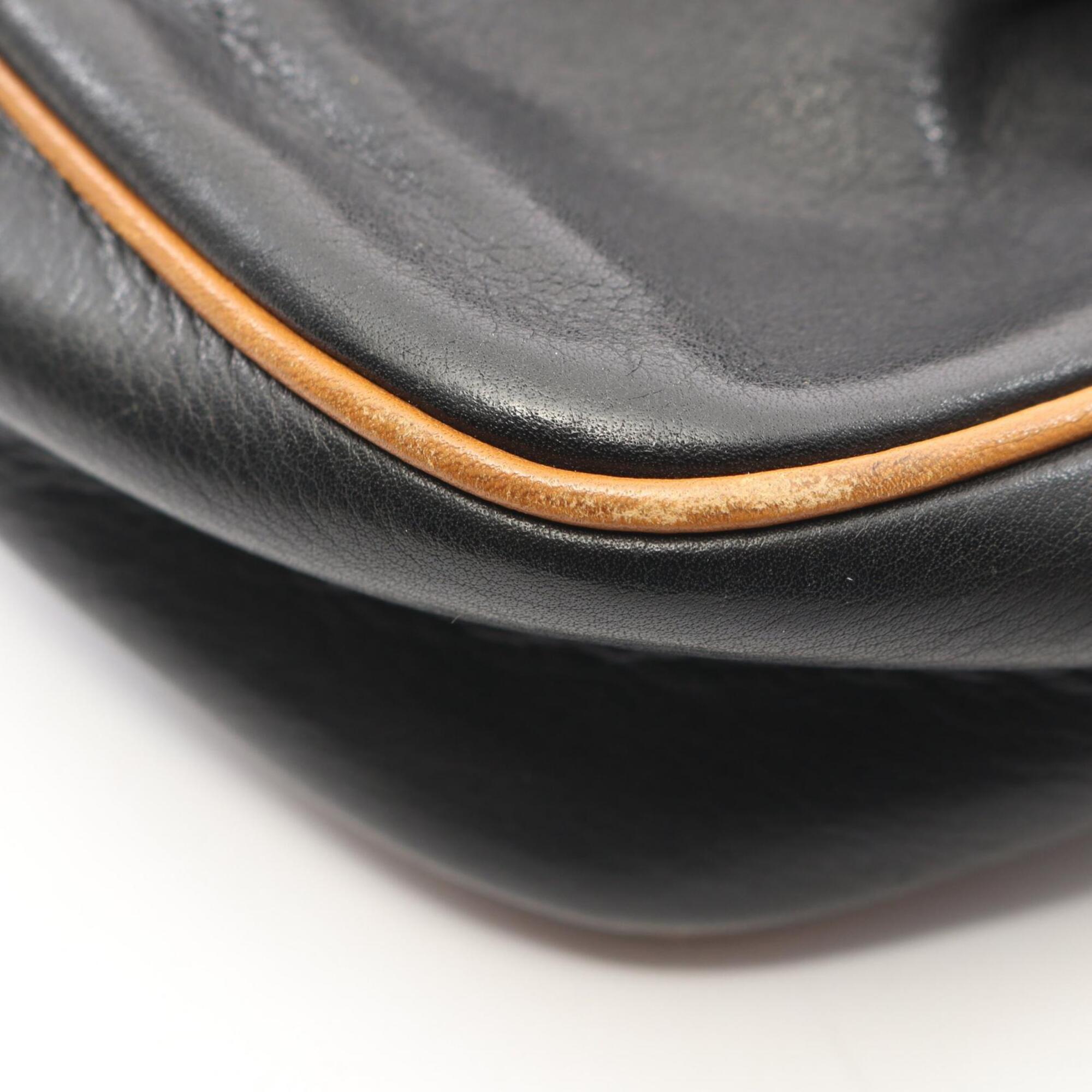 Celine Black Brown Leather Handbag Shoulder Bag (Pre-Owned)