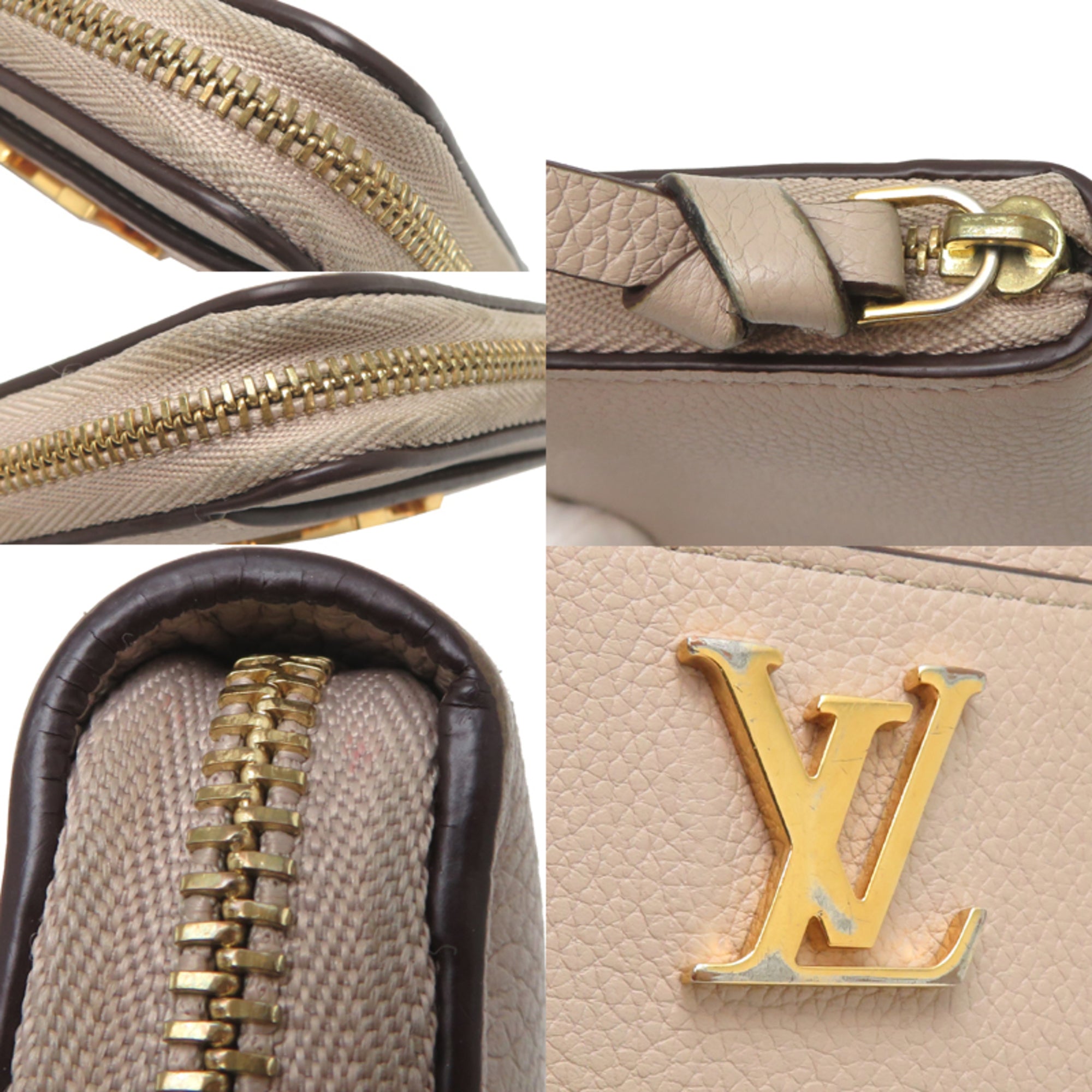 Louis Vuitton Beige Leather Coin Purse/Coin Case (Pre-Owned)