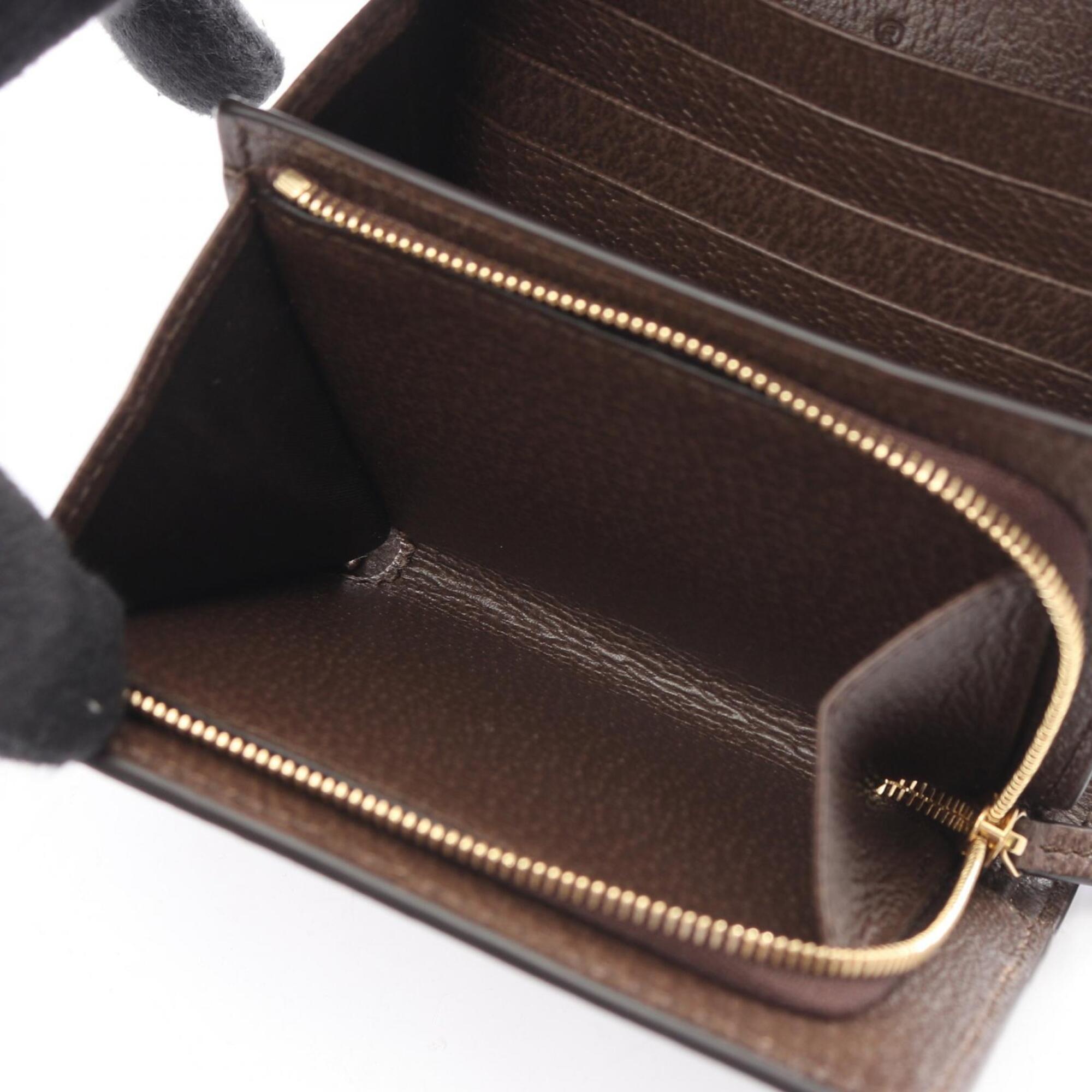 Gucci Beige Brown Gg Supreme Leather Wallet (Bi-Fold) (Pre-Owned)