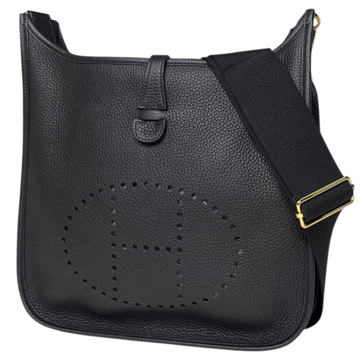 Hermes Black Taurillon Clemence Leather Shoulder Bag (Pre-Owned)