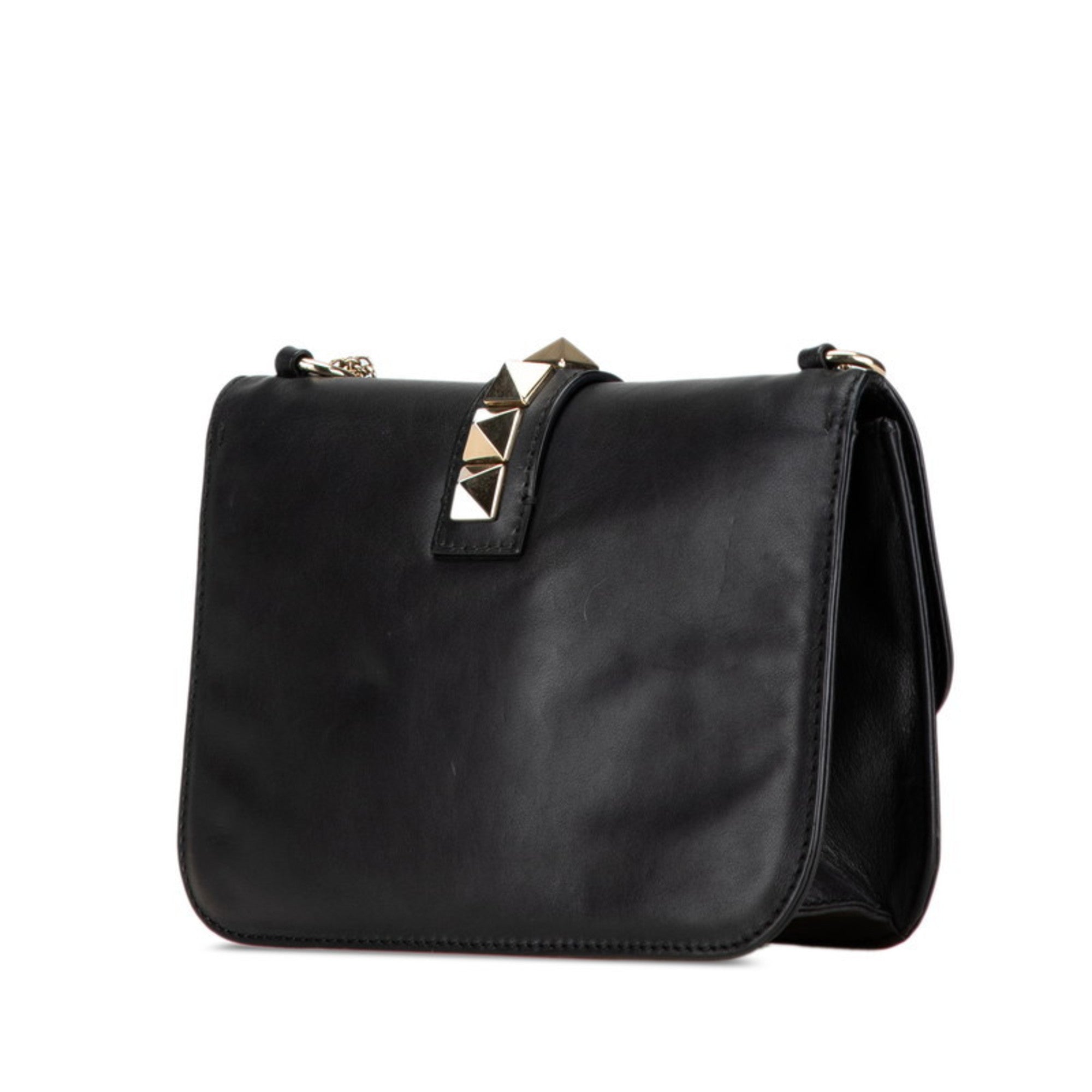 Valentino Black Leather Shoulder Bag (Pre-Owned)