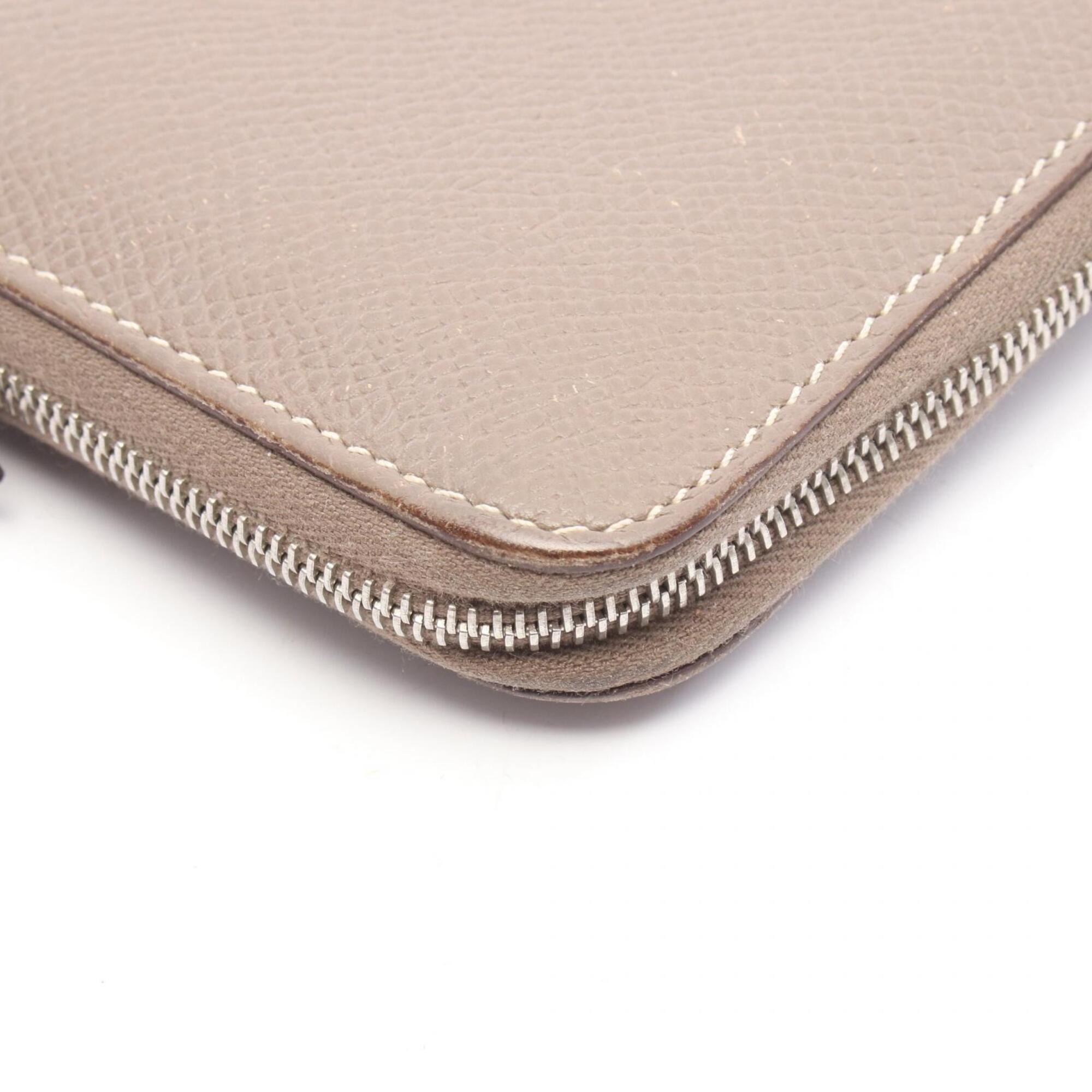 Hermes Etoupe Gray Gray Epsom Leather Long Wallet (Bi-Fold) (Pre-Owned)