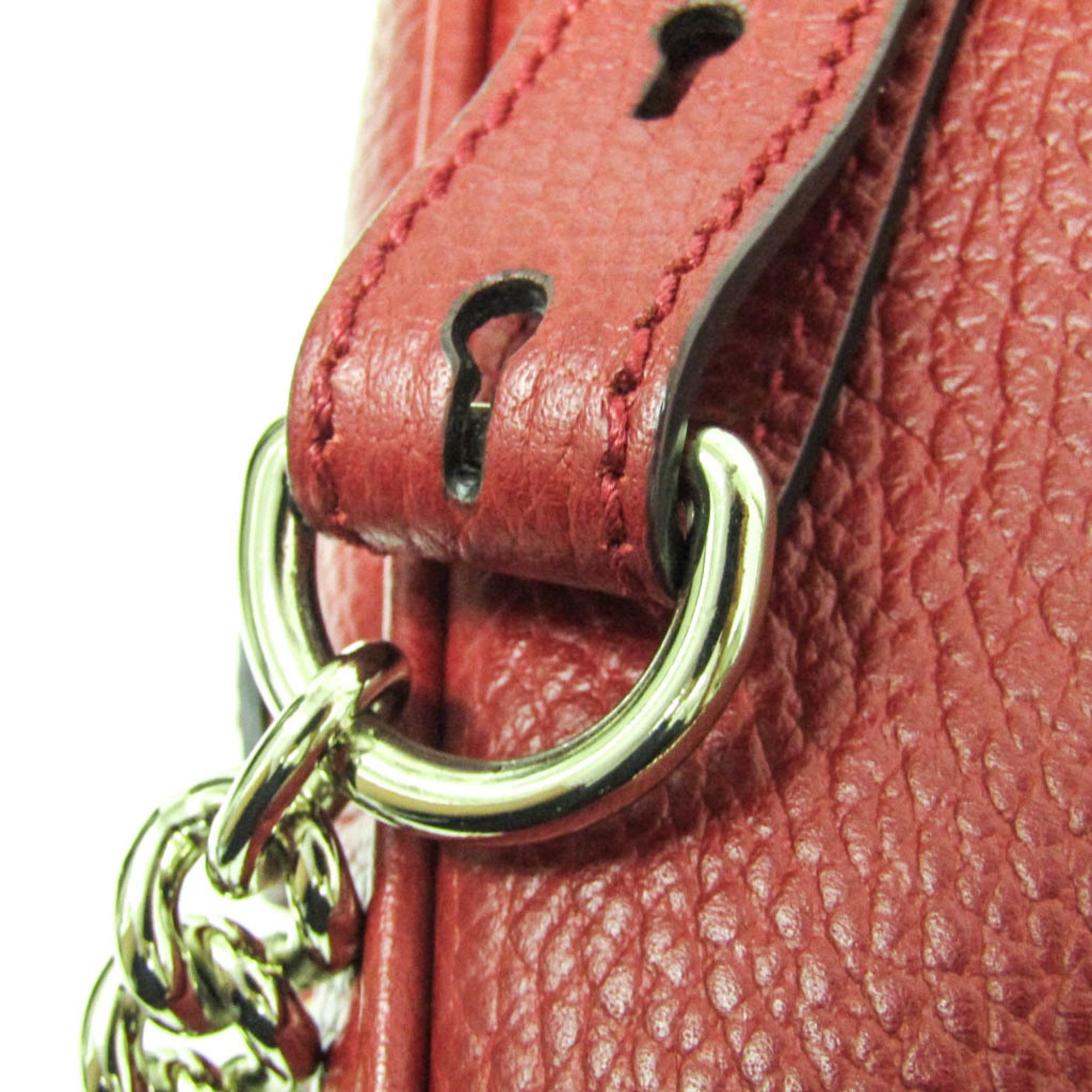 Gucci Soho Red Color Leather Backpack (Pre-Owned)