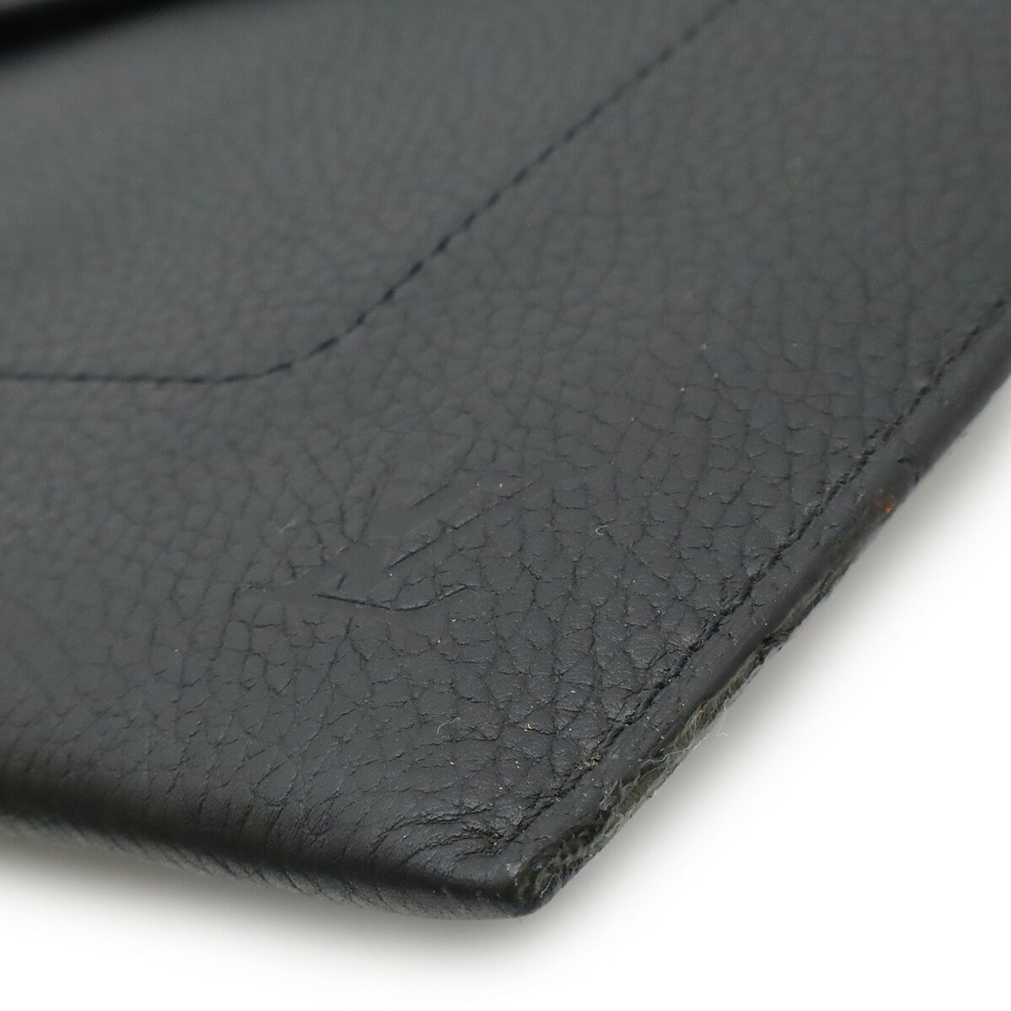 Louis Vuitton Noir Leather Clutch Bag Pochette (Pre-Owned)