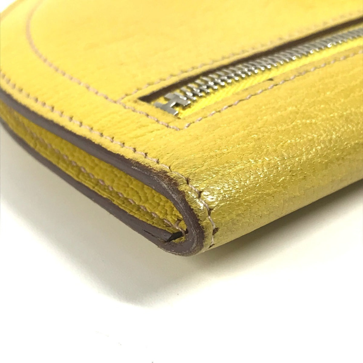 Hermes Yellow Leather Coin Purse/Coin Case (Pre-Owned)