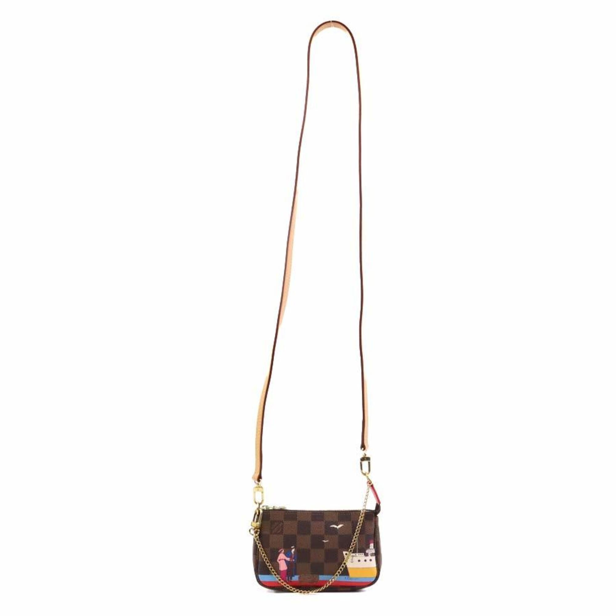 Louis Vuitton Brown Damier Canvas Multi-Color Damier Canvas Handbag Pochette Pouch Shoulder Bag (Pre-Owned)