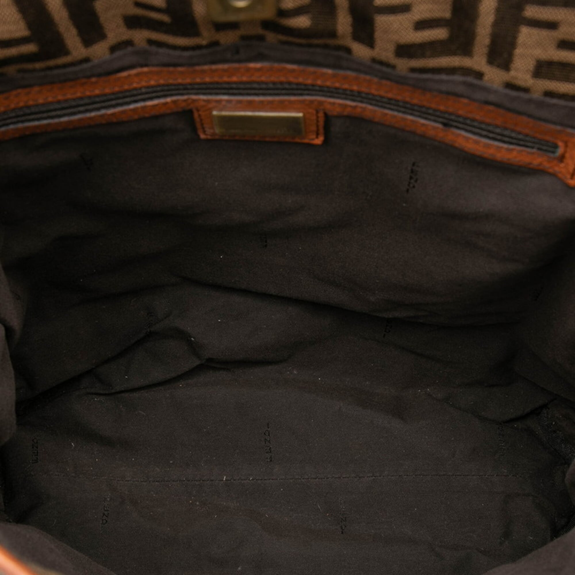 Fendi Brown Canvas Leather Handbag Tote Bag (Pre-Owned)