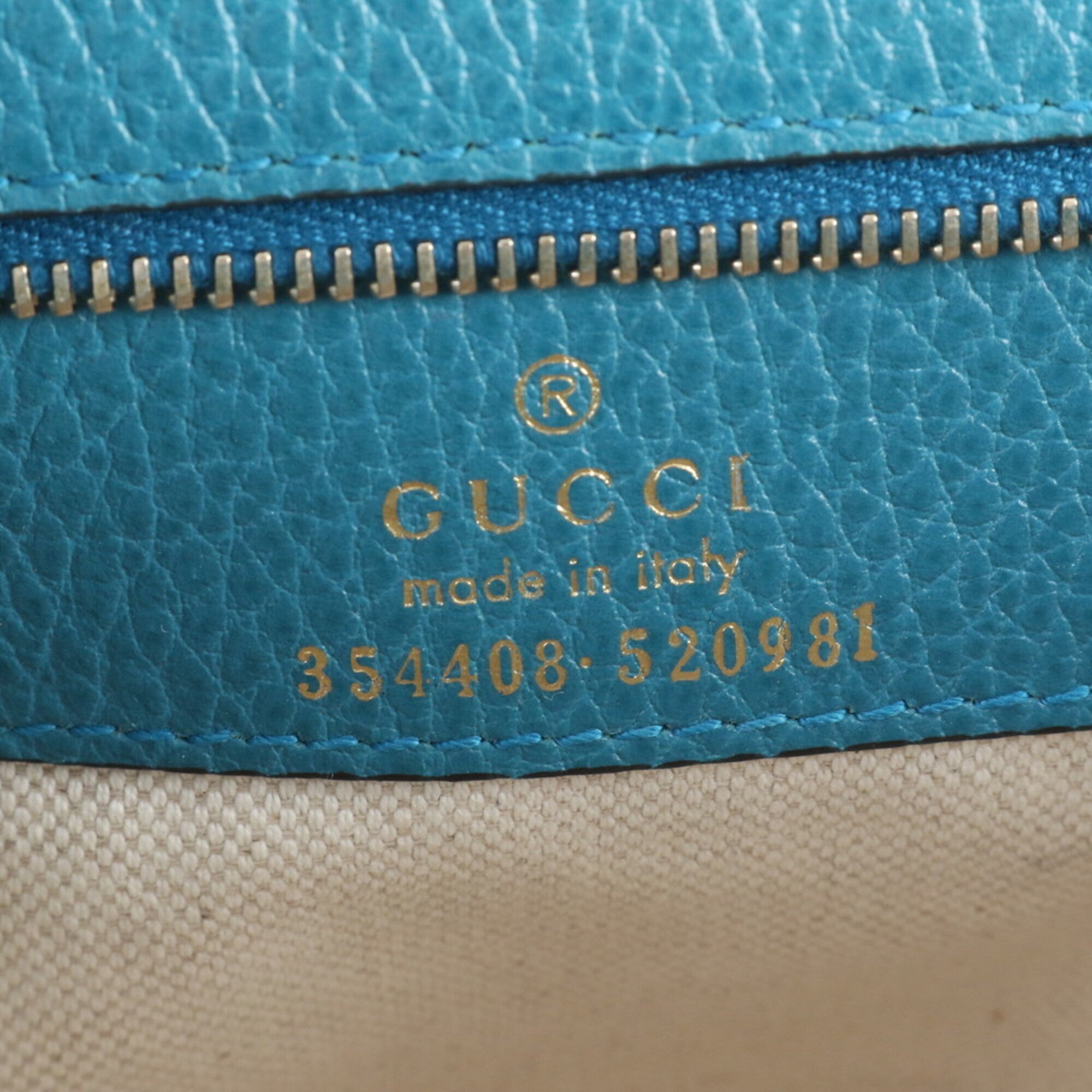 Gucci Gucci Swing Blue Leather Handbag Tote Bag (Pre-Owned)