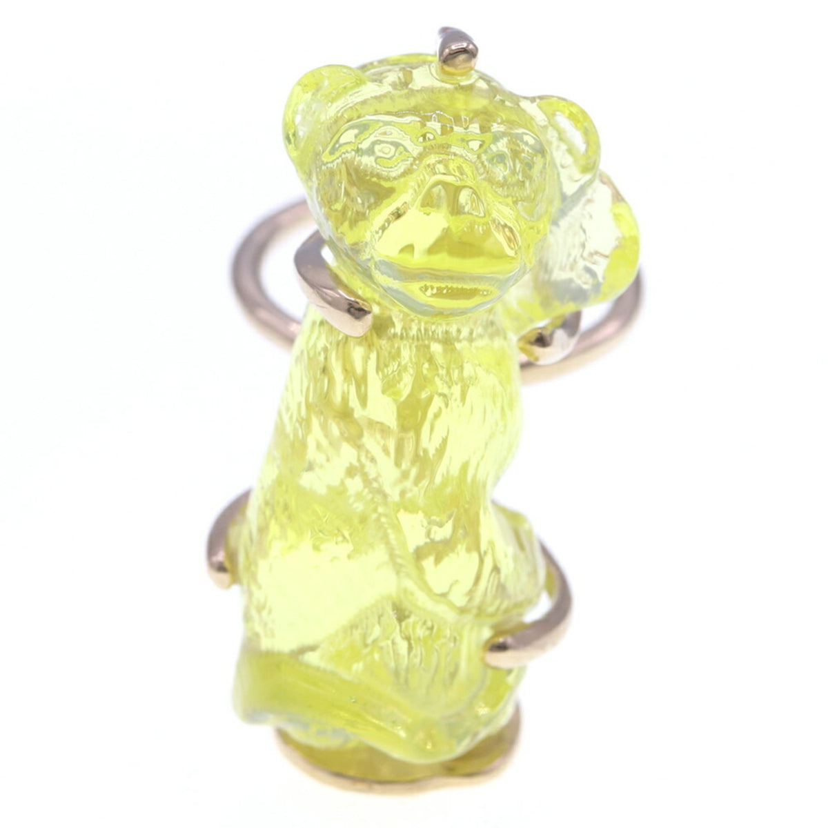 Christian Dior Yellow Metal Plastic Band Ring (Pre-Owned)