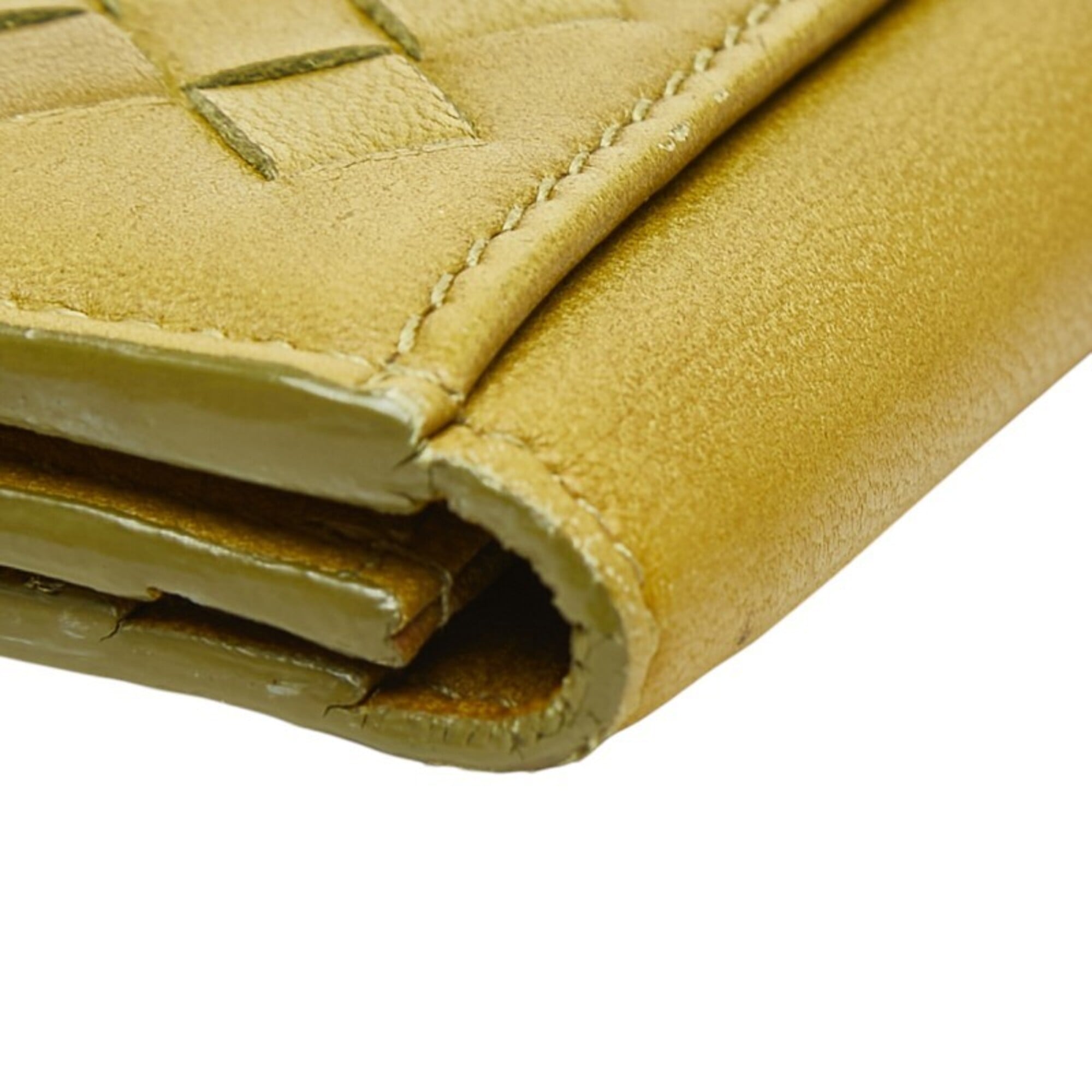 Bottega Veneta Green Intrecciato Long Wallet (Bi-Fold) (Pre-Owned)