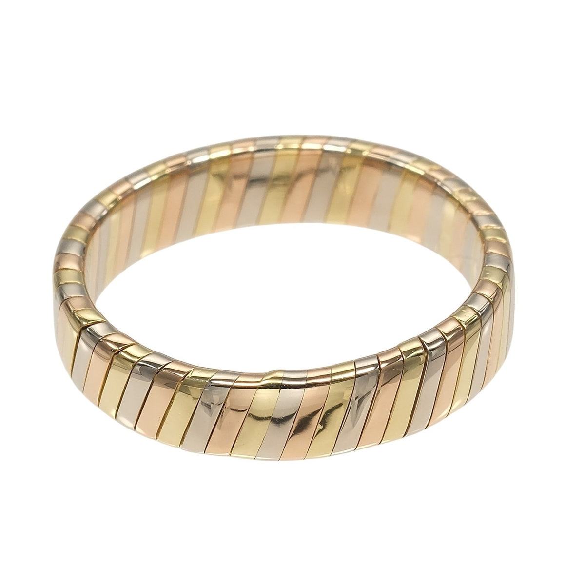 Bvlgari Tubogas Yellow Gold (18K) Pink Gold (18K) White Gold (18K) Band Ring (Pre-Owned)