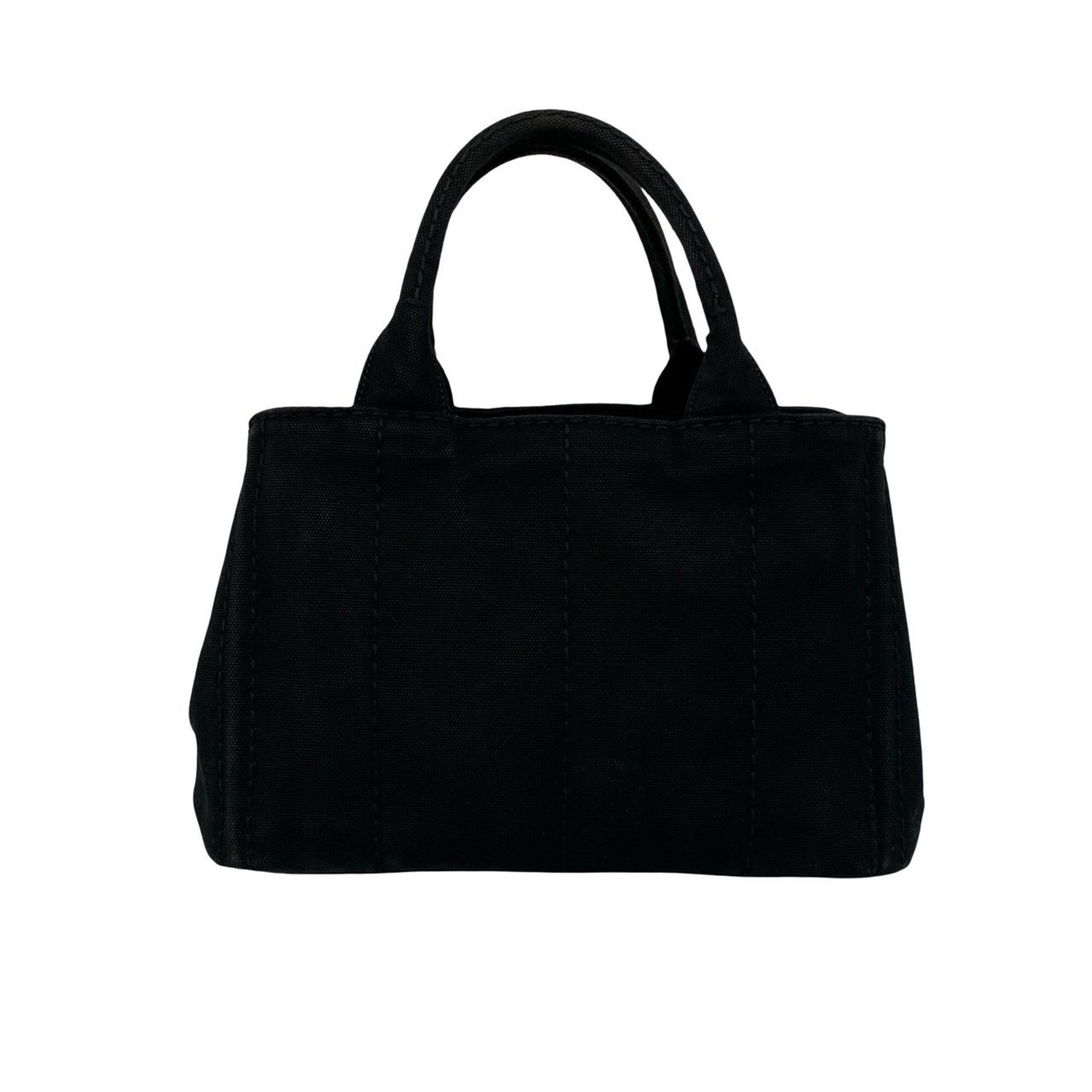 Prada Black Canvas Shoulder Bag Tote Bag (Pre-Owned)
