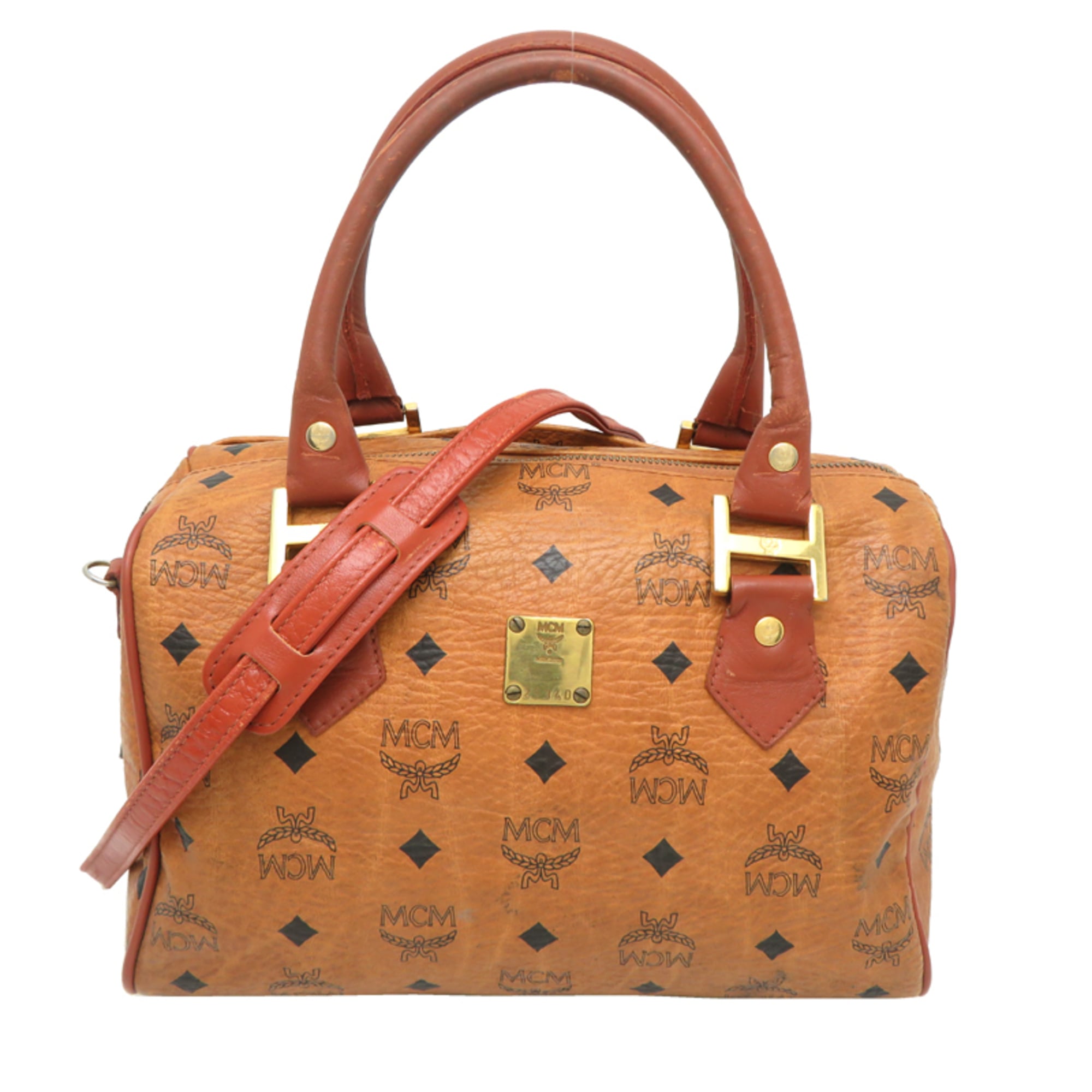 Mcm Brown Pvc Boston Bag (Pre-Owned)