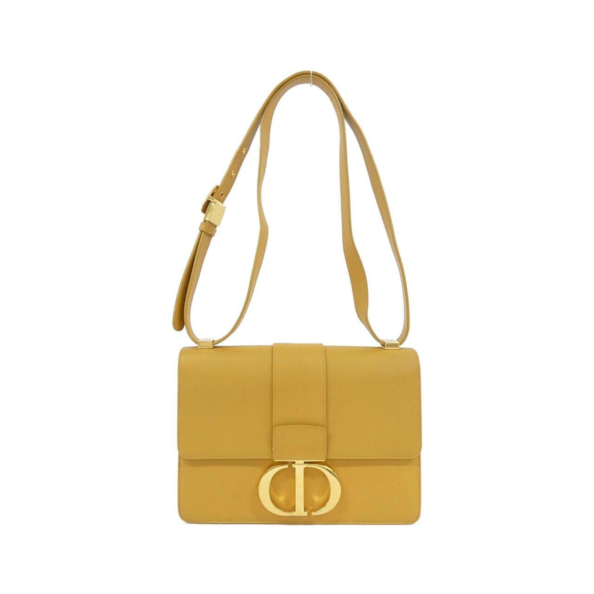 Christian Dior Dark Yellow Leather Shoulder Bag (Pre-Owned)