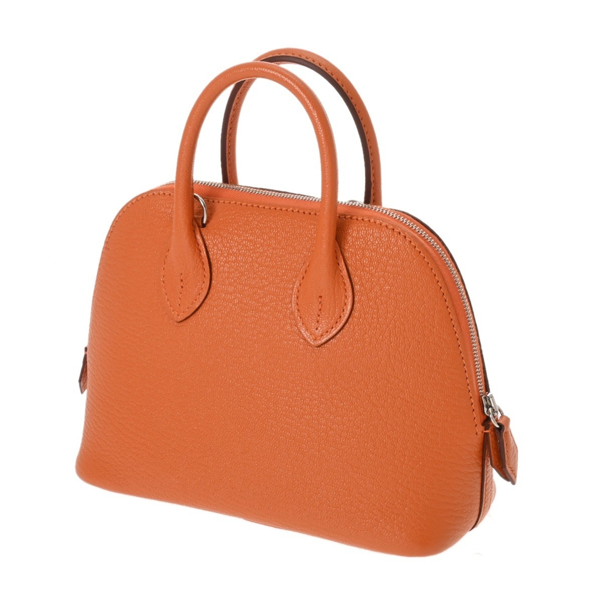 Hermes Orange Chevre Leather Handbag (Pre-Owned)