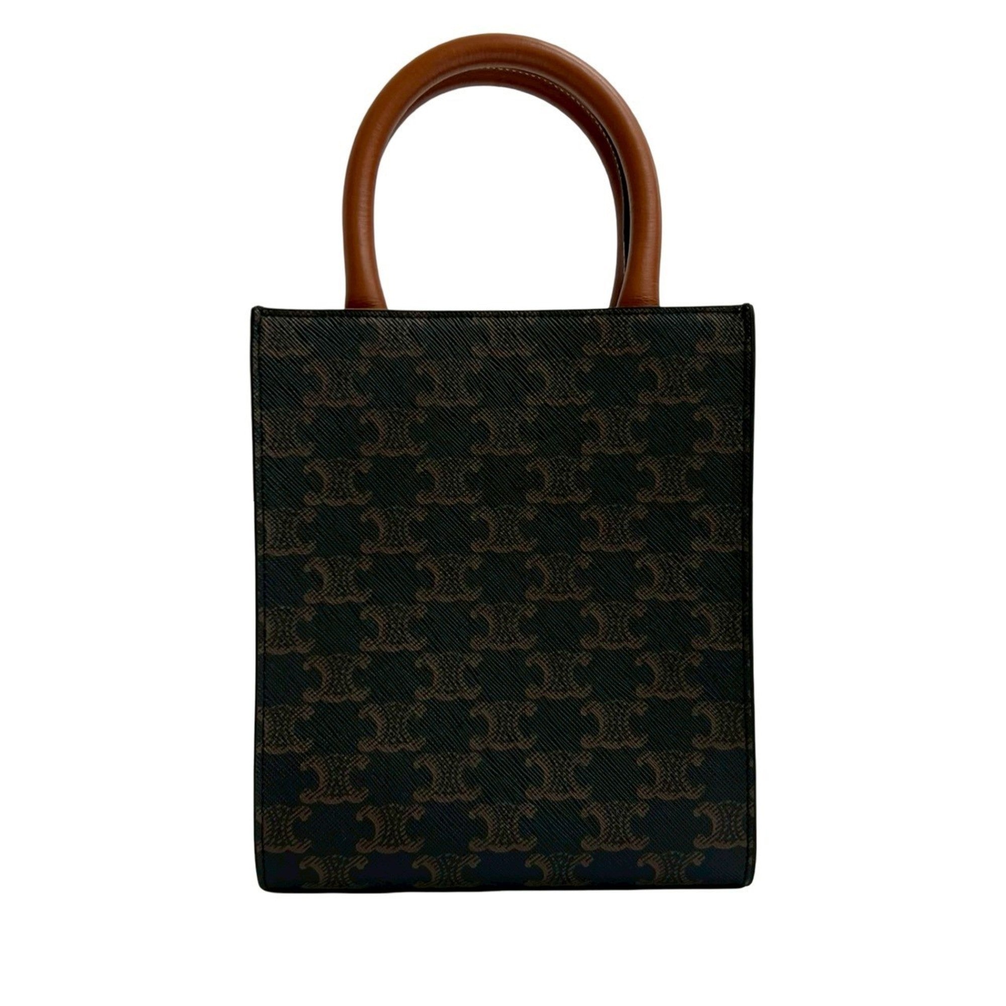 Celine Brown Leather Pvc Handbag Shoulder Bag Tote Bag (Pre-Owned)