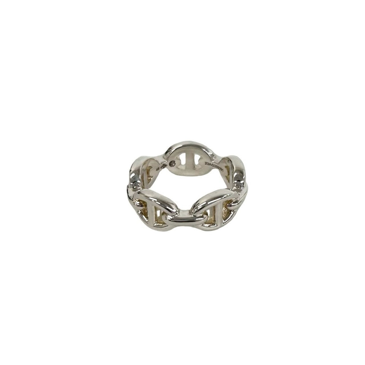 Hermes Silver Silver 925 Band Ring (Pre-Owned)