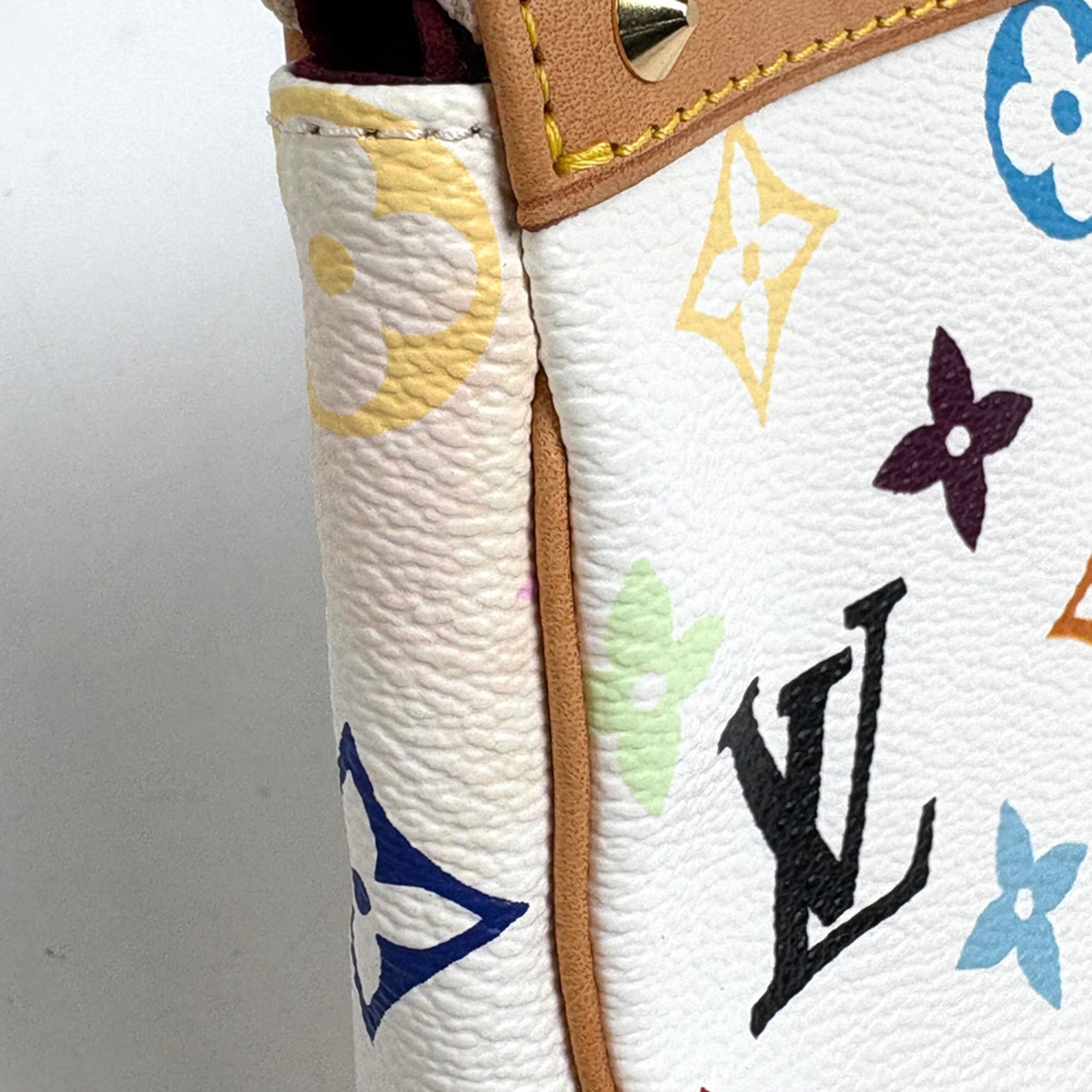 Louis Vuitton Blanc White Monogram Multicolore Pochette Pouch Shoulder Bag (Pre-Owned)