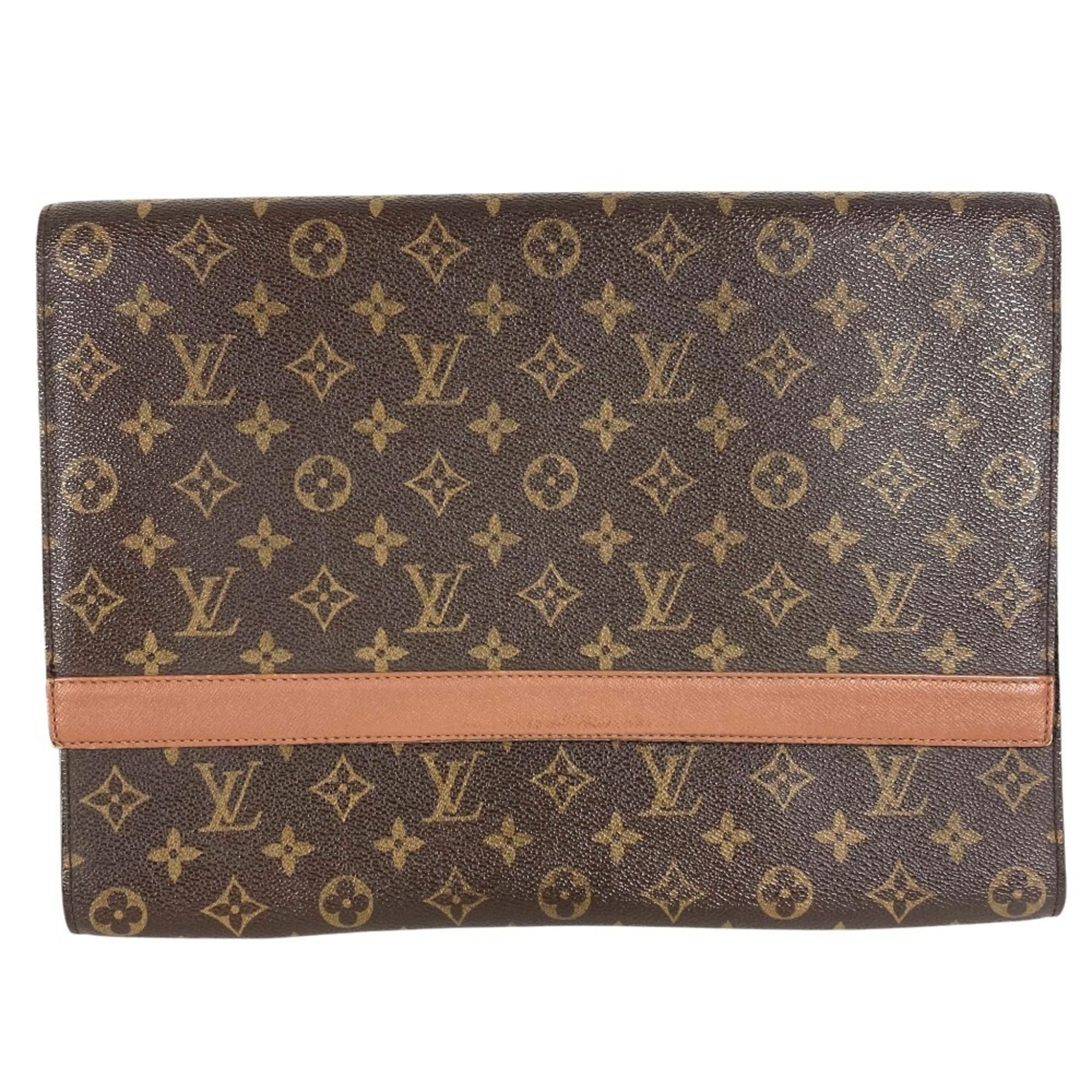 Louis Vuitton Brown Monogram Canvas Clutch Bag (Pre-Owned)