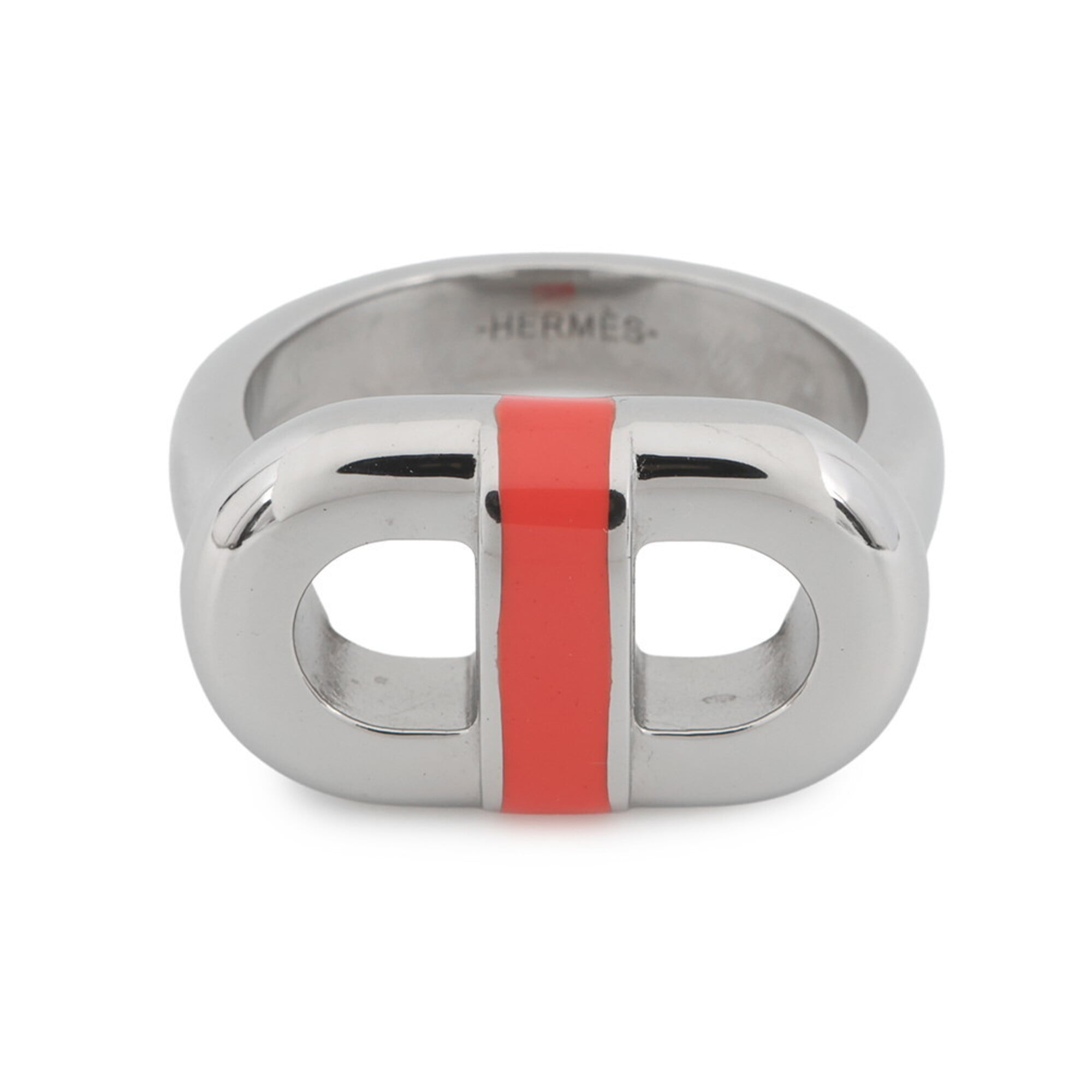 Hermes Silver Silver 925 Band Ring (Pre-Owned)