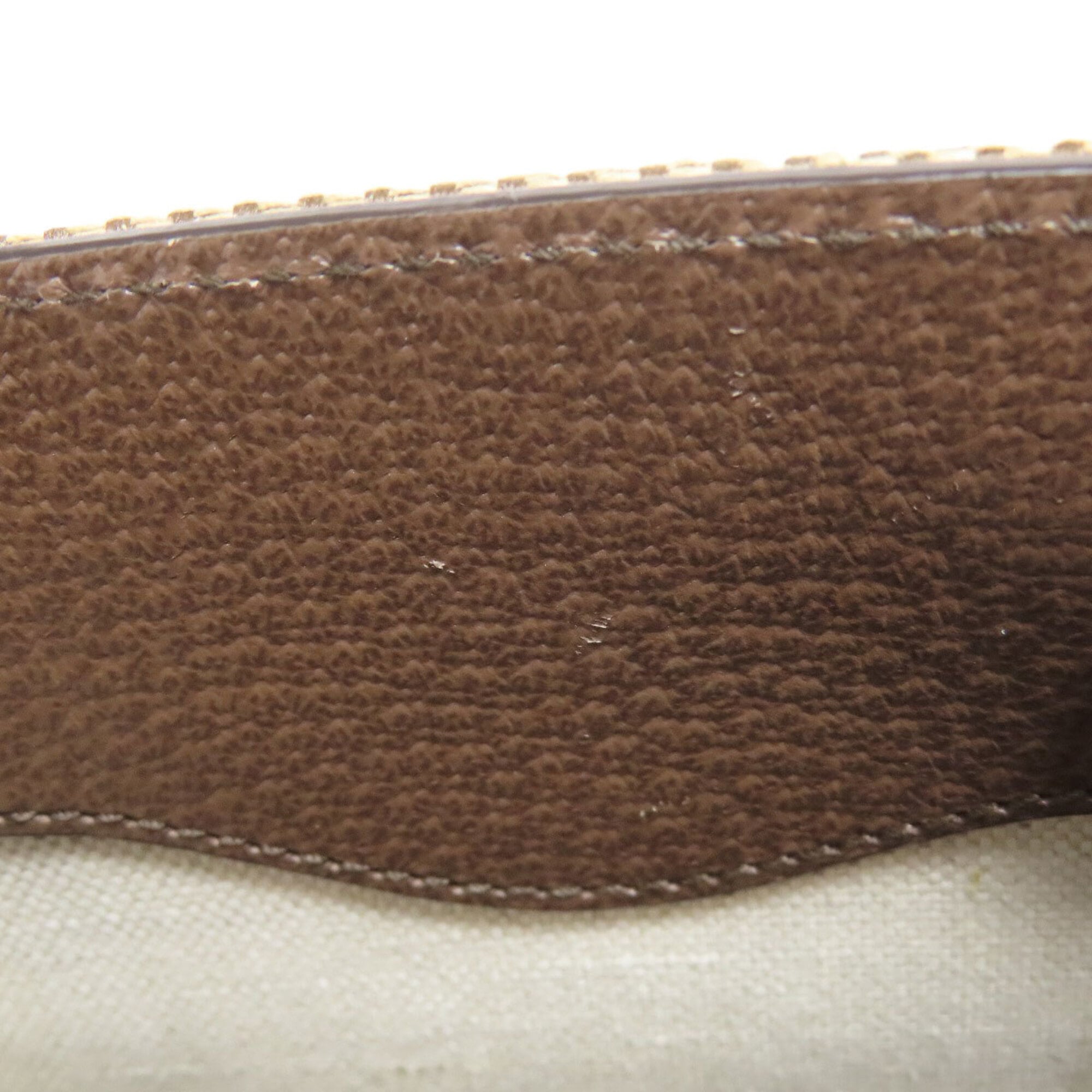 Gucci Brown Canvas Leather Handbag Tote Bag (Pre-Owned)