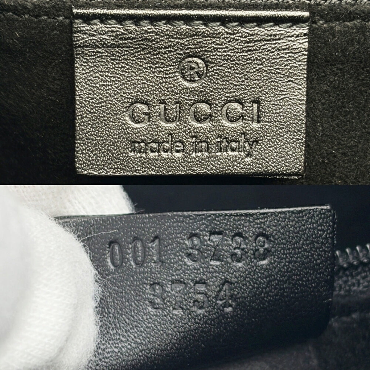 Gucci Black Suede Leather Plastic Handbag (Pre-Owned)
