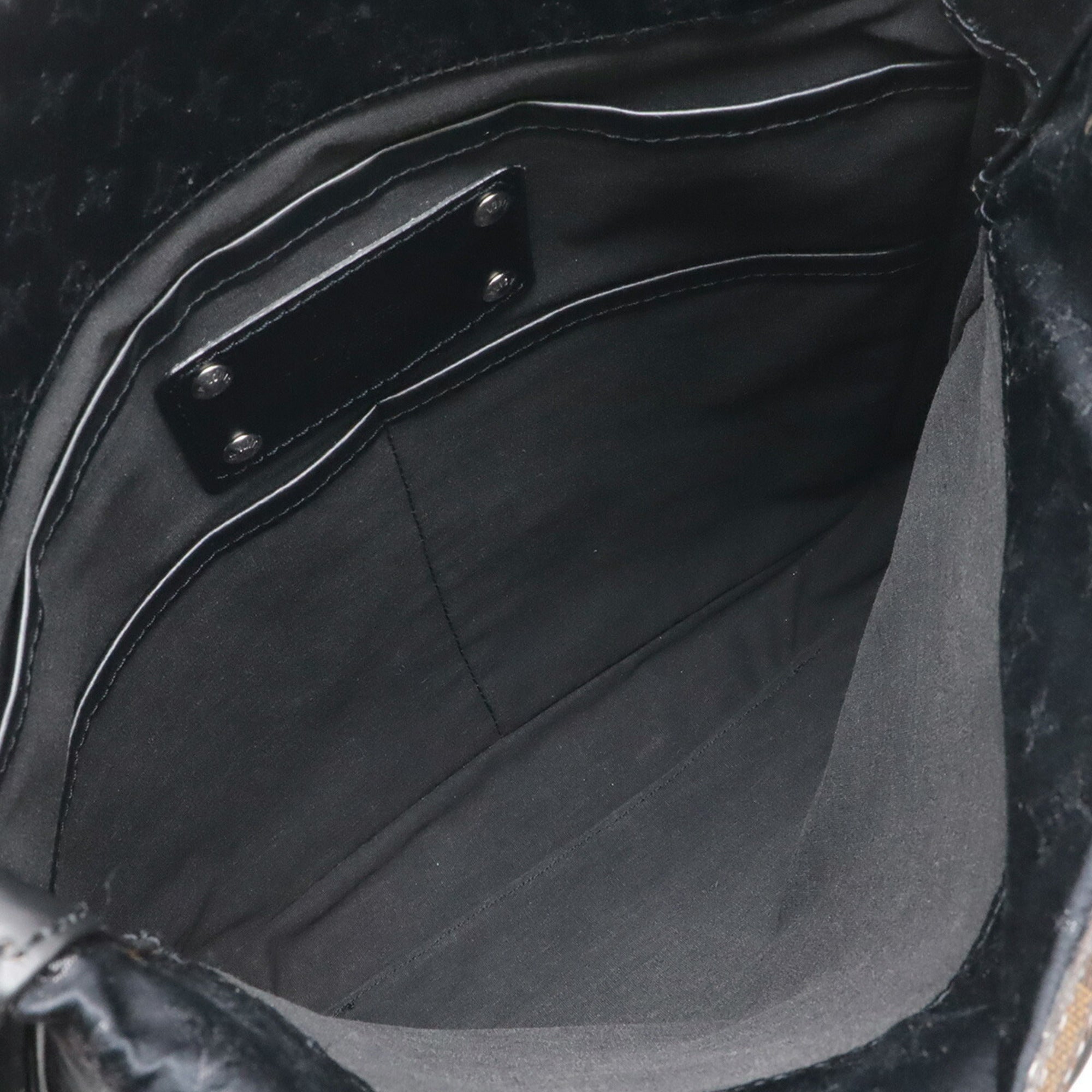 Louis Vuitton Black Noir Monogram Satin Patent Leather Coated Canvas Shoulder Bag (Pre-Owned)