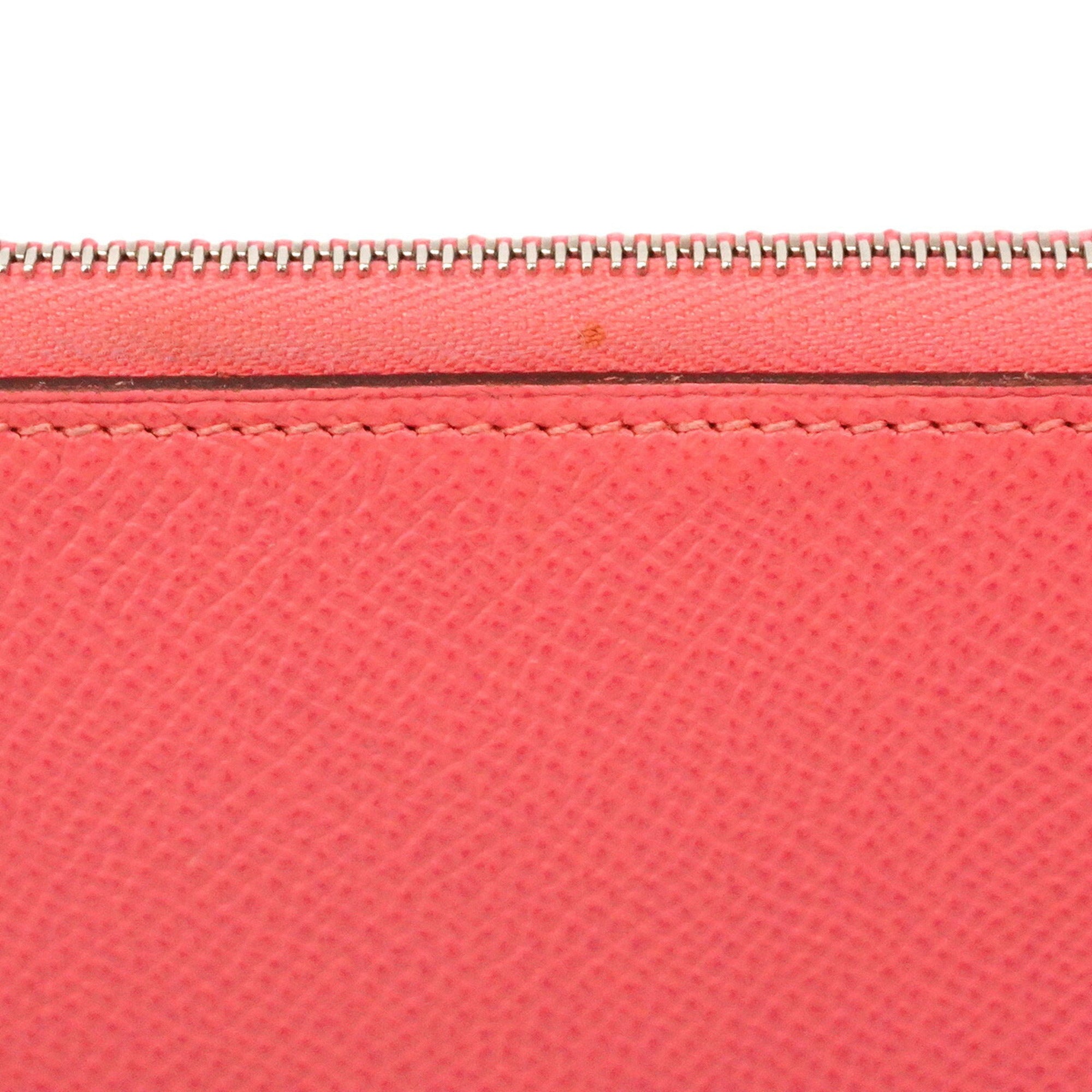 Hermes Rose Azalee Leather Long Wallet (Bi-Fold) (Pre-Owned)