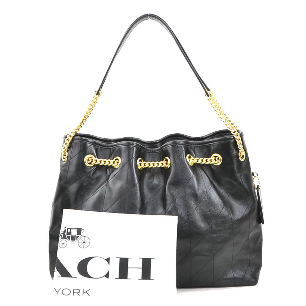 Coach Black Leather Shoulder Bag (Pre-Owned)