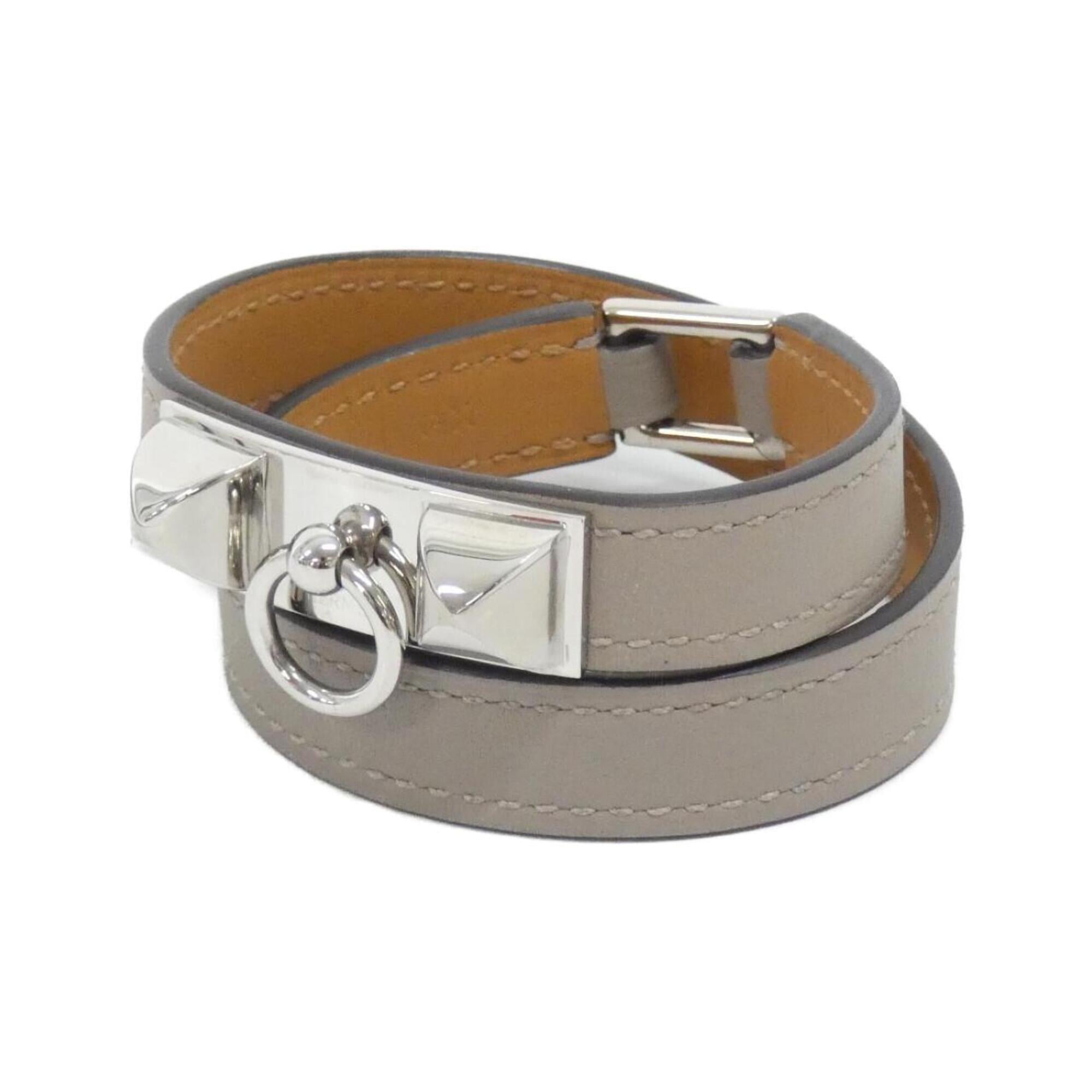 Hermes Gris Tourterelle Swift Leather Charm Bracelet (Pre-Owned)
