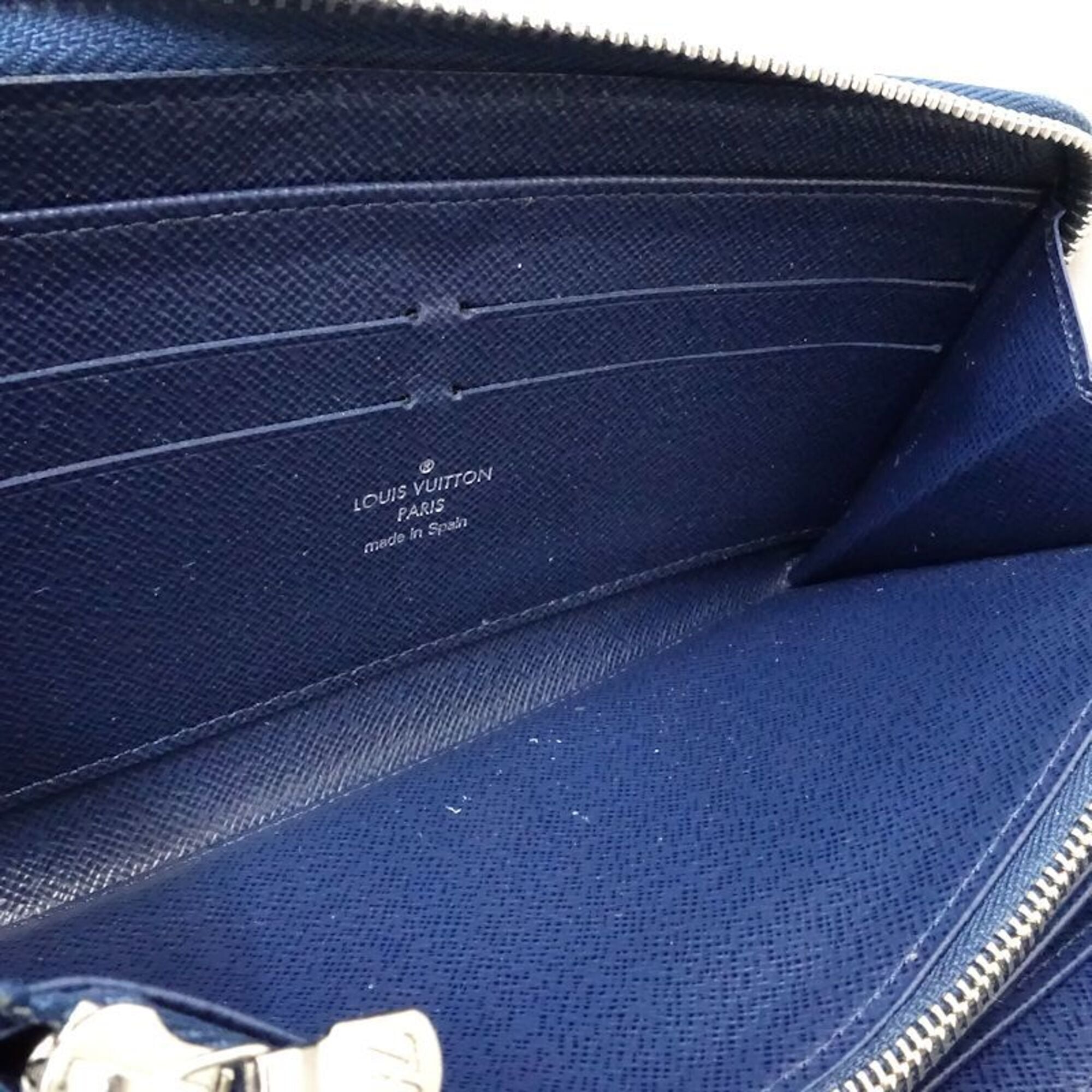 Louis Vuitton Blue Indigo Leather Long Wallet (Bi-Fold) (Pre-Owned)
