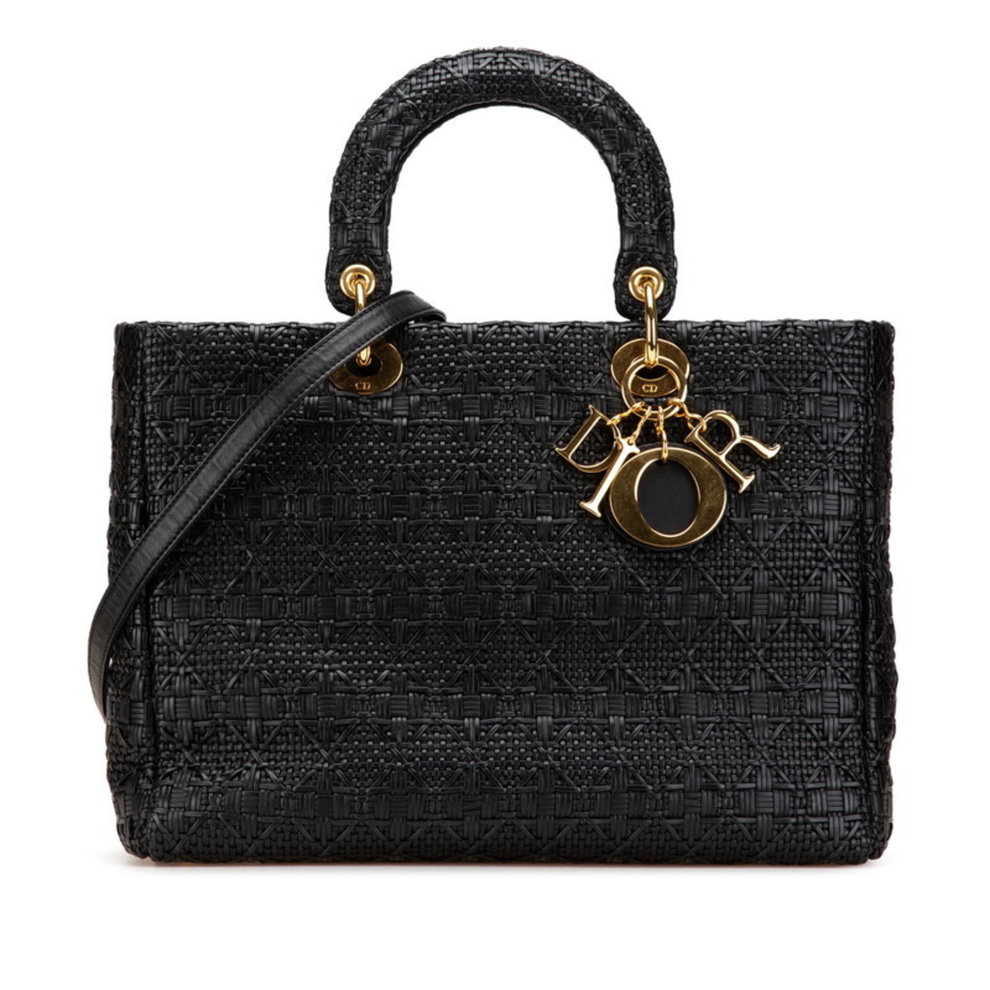 Christian Dior Black Leather Handbag Shoulder Bag (Pre-Owned)