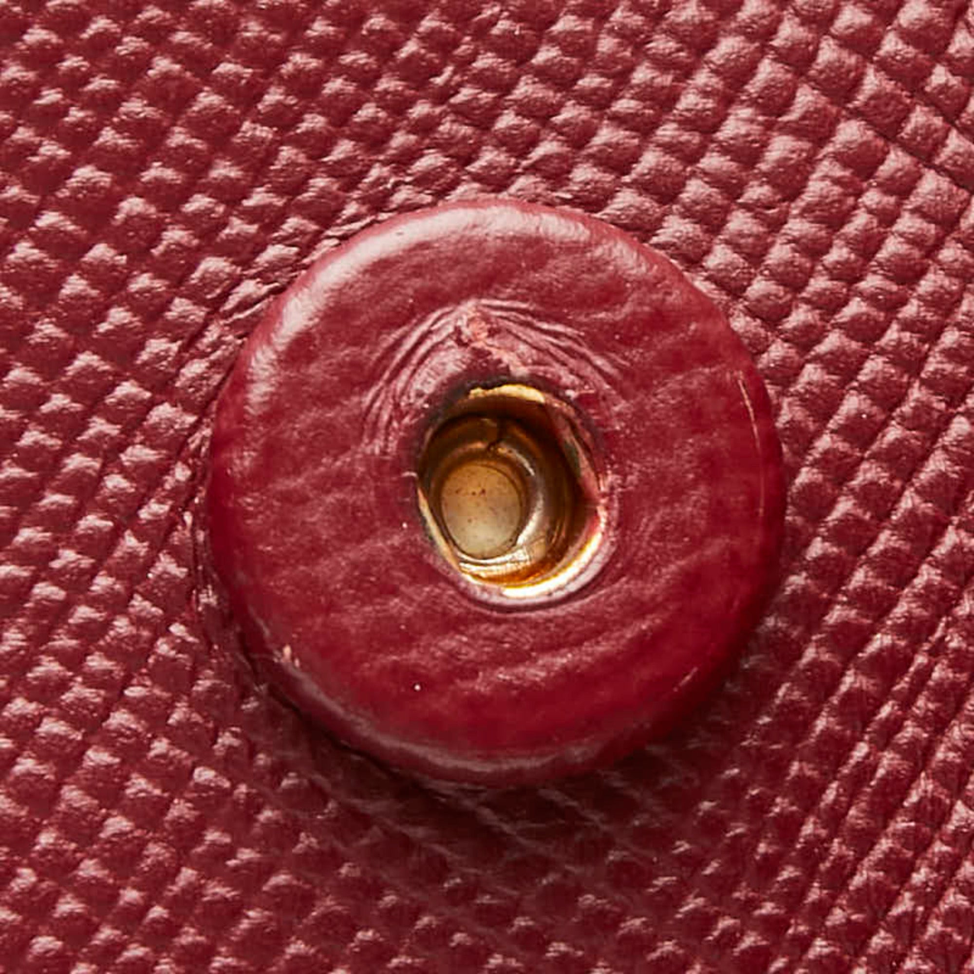 Prada Red Color Wine Leather Handbag Tote Bag (Pre-Owned)