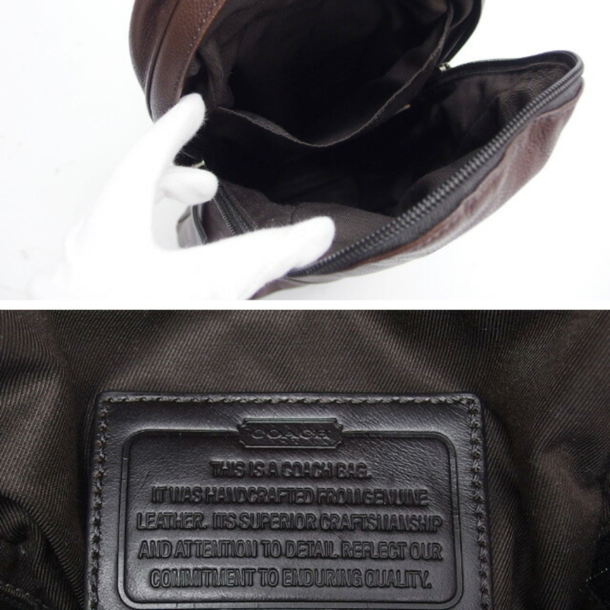 Coach Dark Brown Leather Shoulder Bag Sling Bag (Pre-Owned)