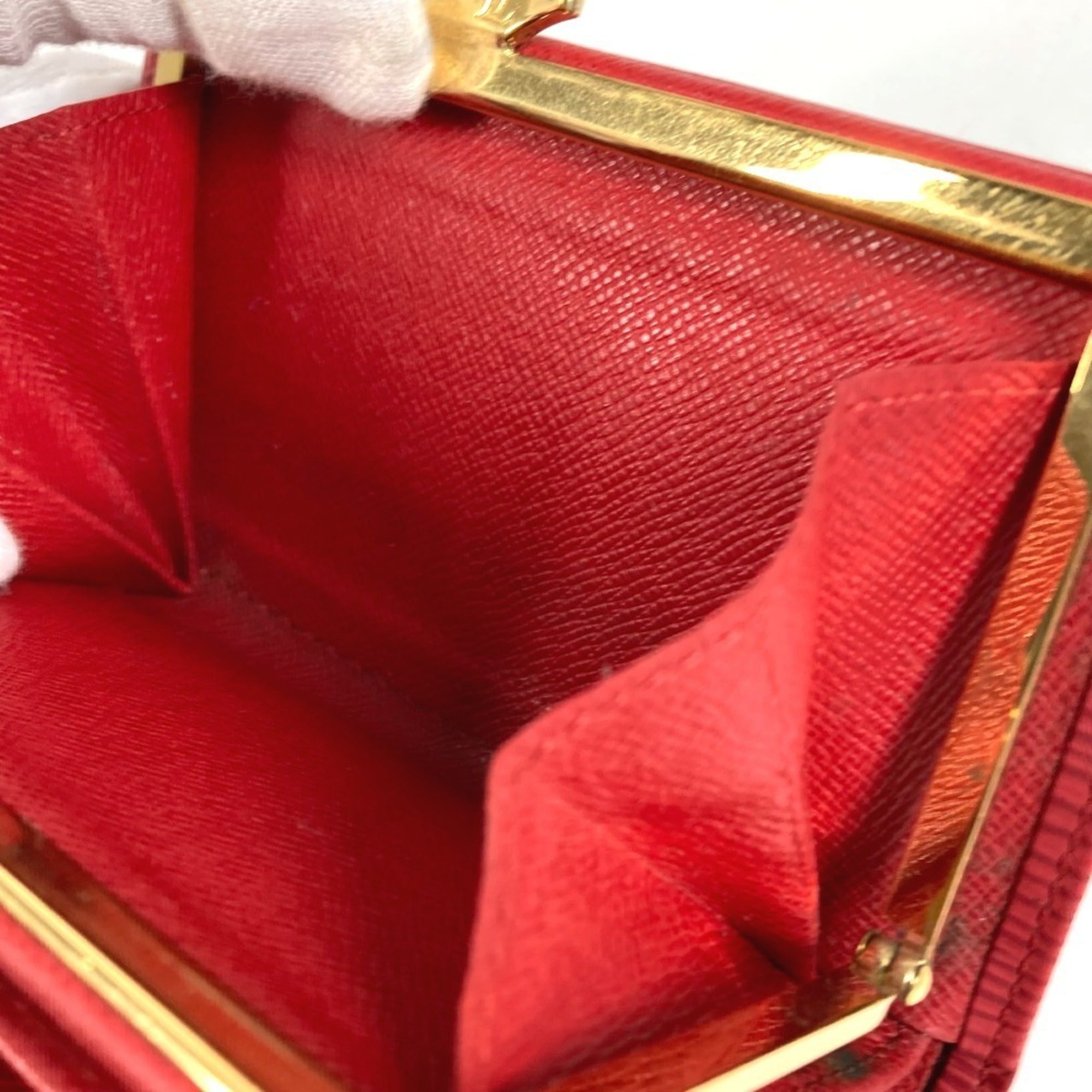 Louis Vuitton Epi Red Color Rouge Epi Leather Wallet (Bi-Fold) (Pre-Owned)