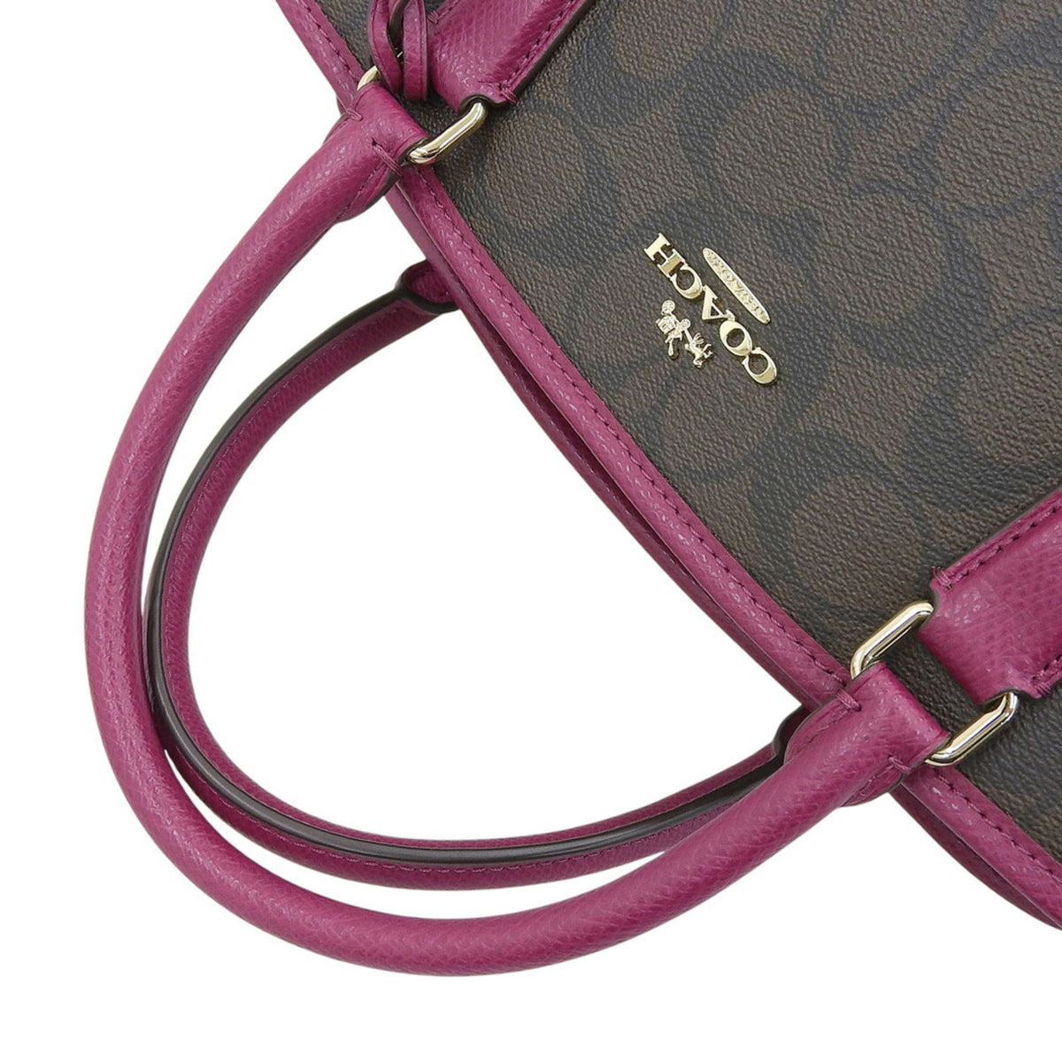 Coach Brown Purple Pvc Leather Handbag Shoulder Bag (Pre-Owned)