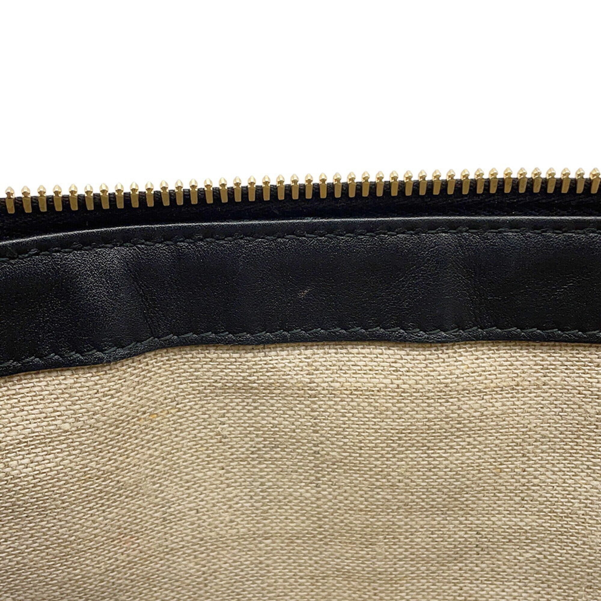 Gucci Black Leather Handbag Shoulder Bag Tote Bag (Pre-Owned)