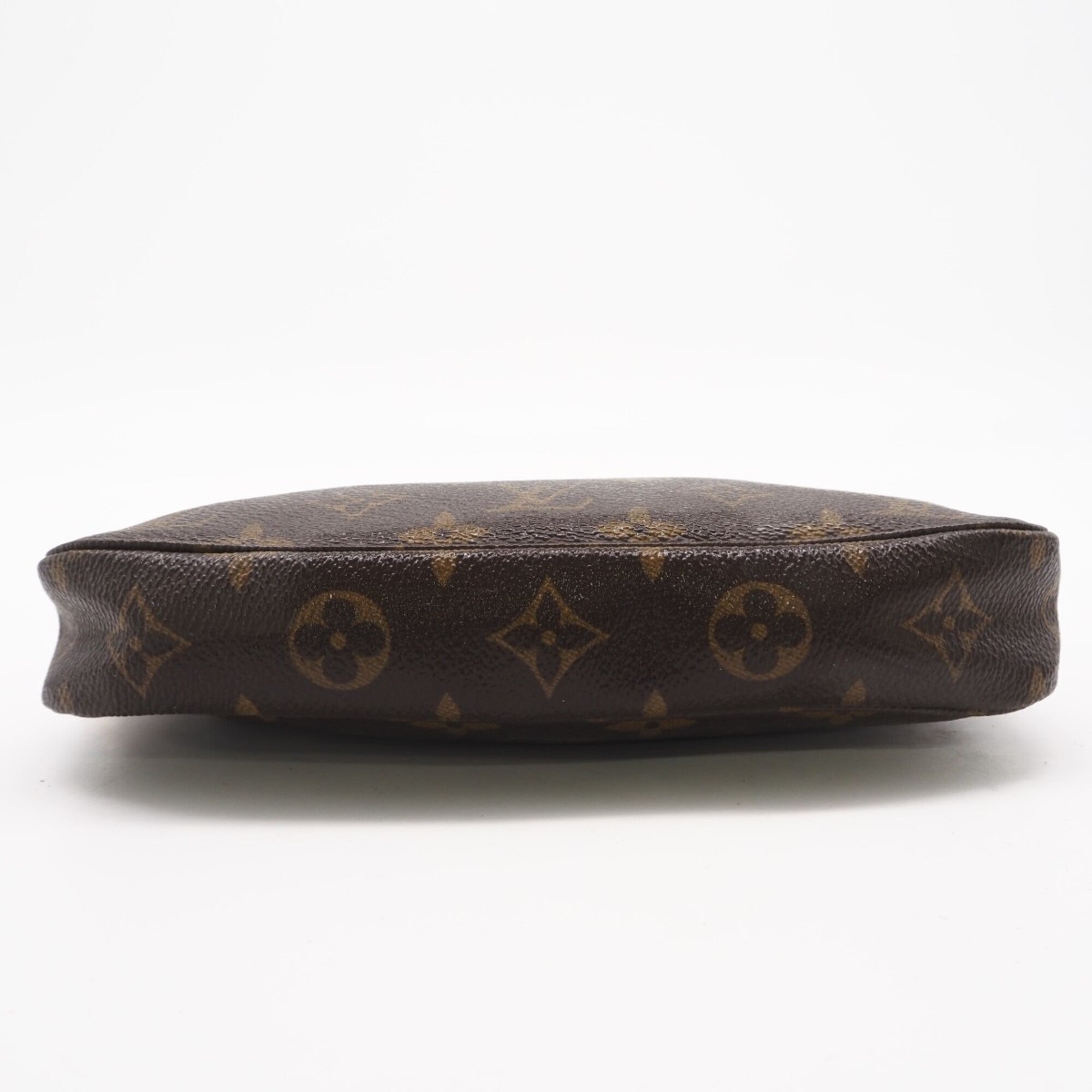 Louis Vuitton Brown Coated Canvas Leather Pochette Pouch (Pre-Owned)
