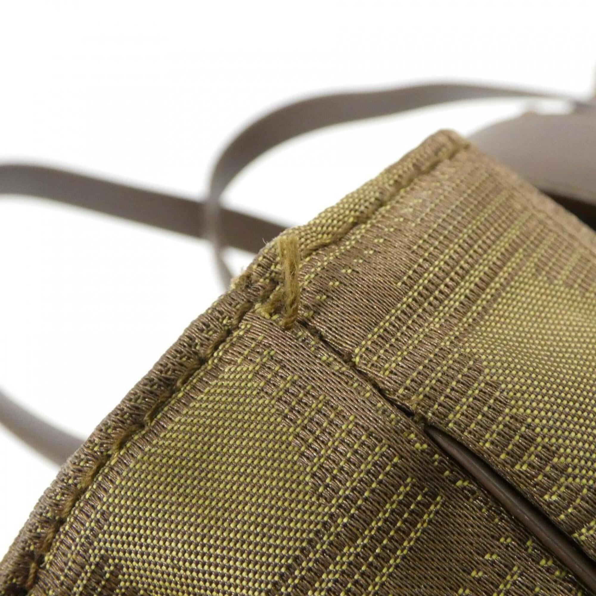 Chanel Khaki Nylon Shoulder Bag (Pre-Owned)