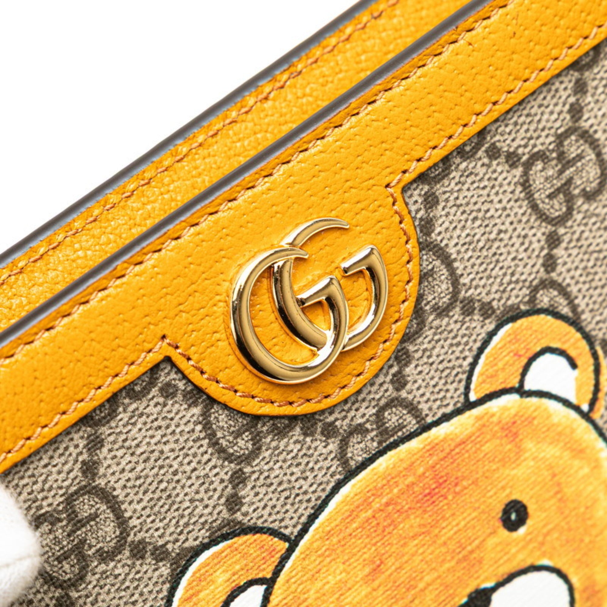 Gucci Beige Orange Pvc Leather Clutch Bag (Pre-Owned)