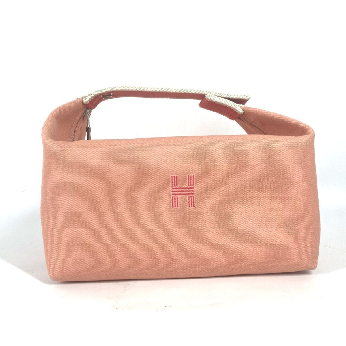 Hermes Pink Canvas Handbag Pouch Vanity Bag (Pre-Owned)