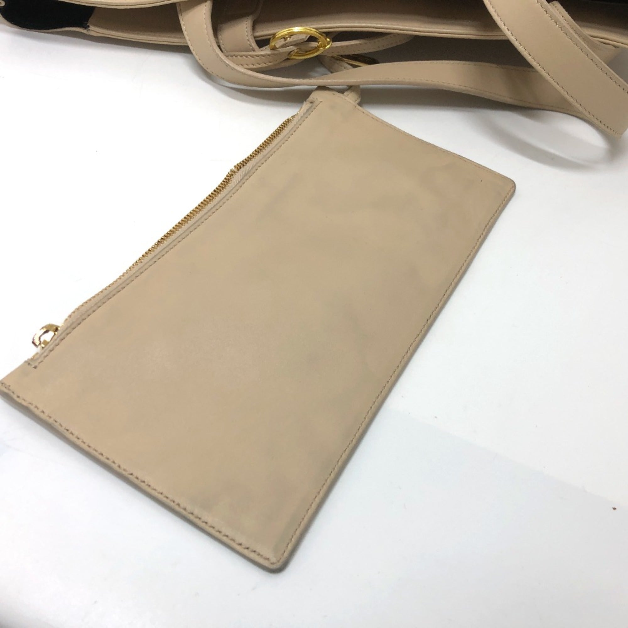 Saint Laurent Beige Leather Tote Bag (Pre-Owned)