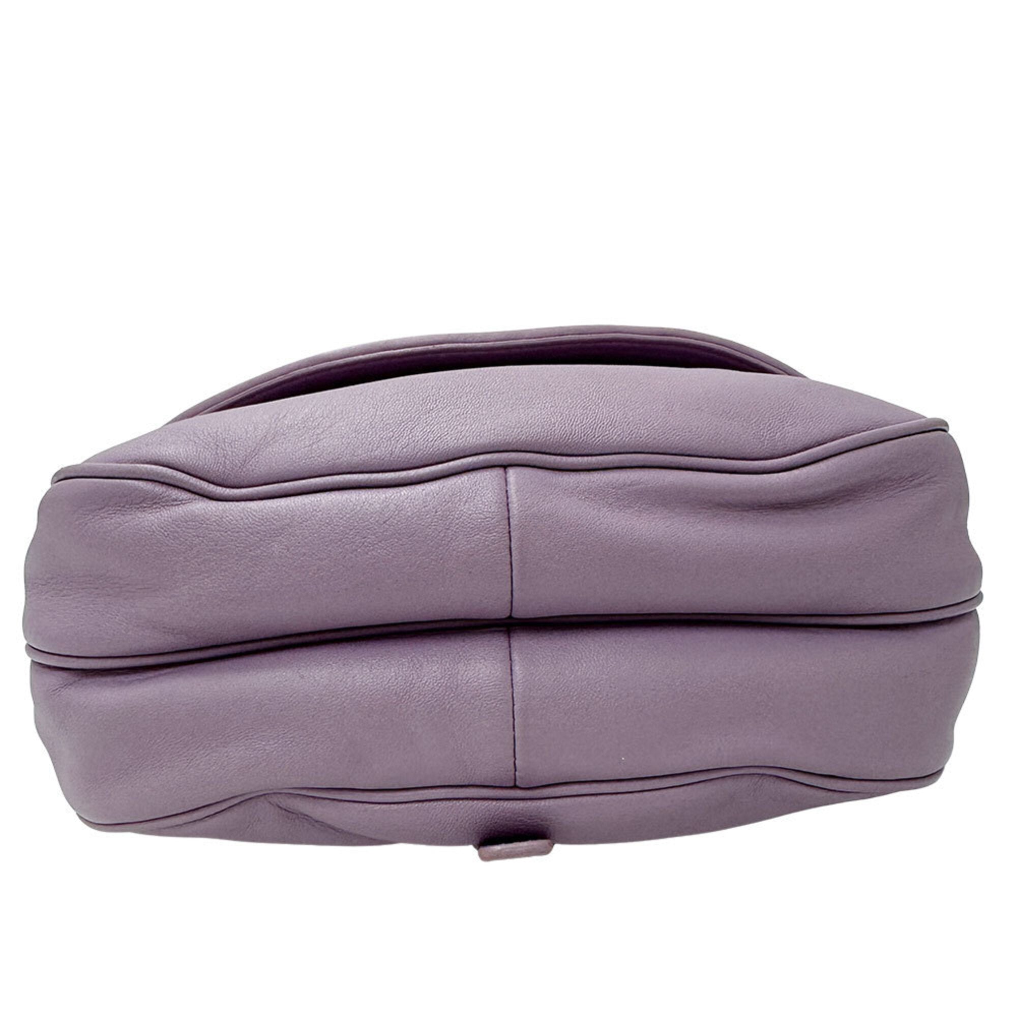 Bottega Veneta Purple Canvas Handbag Shoulder Bag (Pre-Owned)